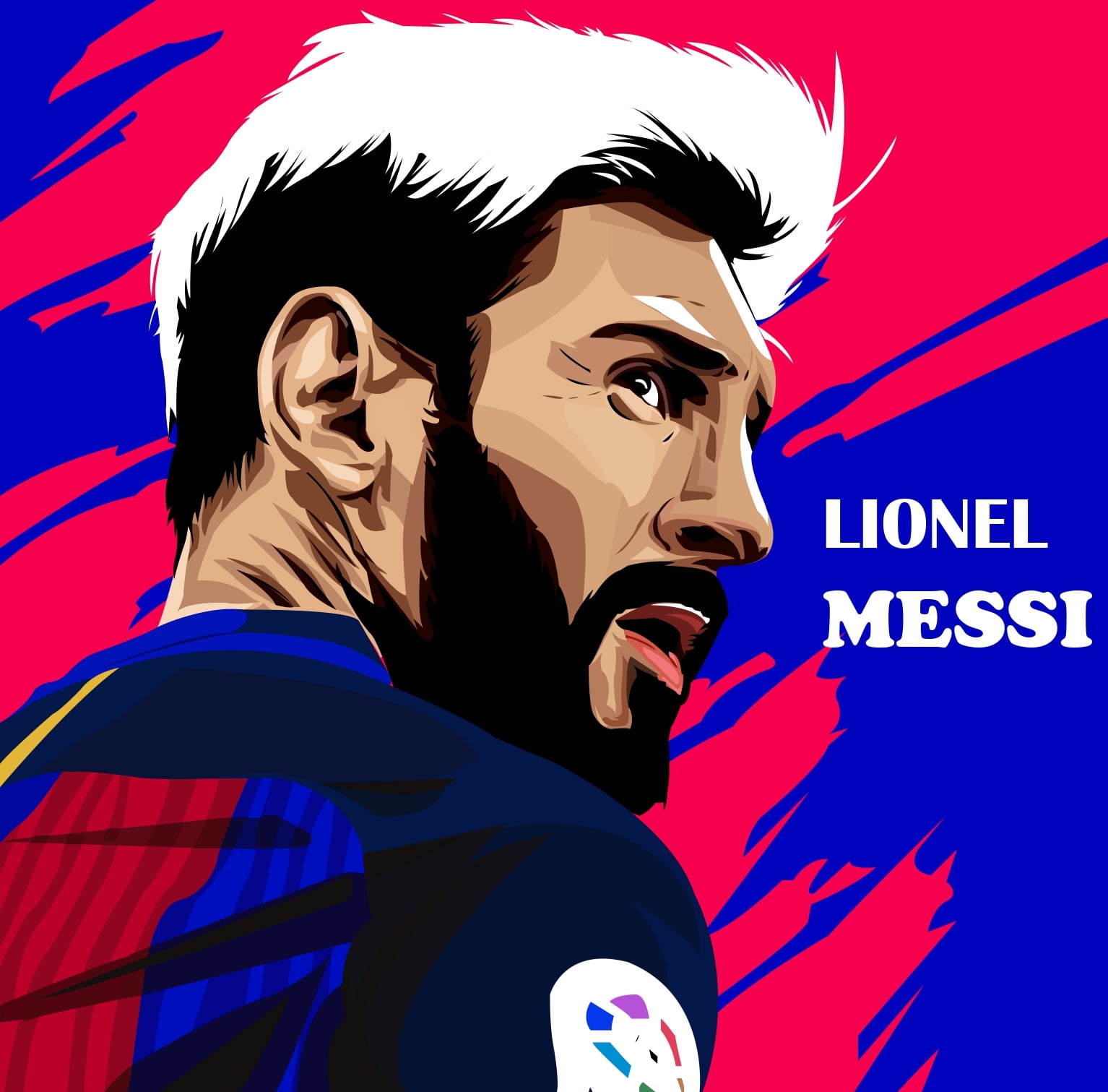 Lionel Messi vector portrait by me, r