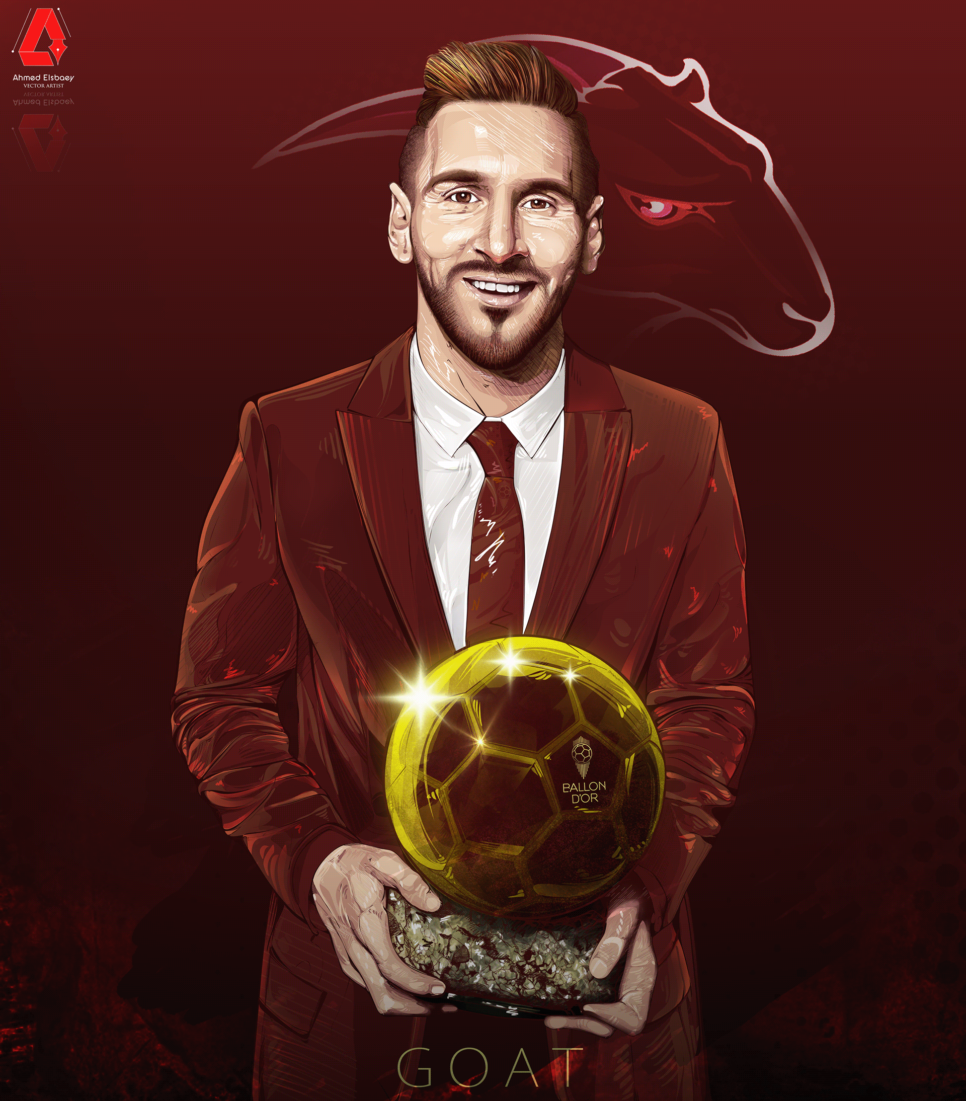 Messi ballon d'or Vector Art. Behance