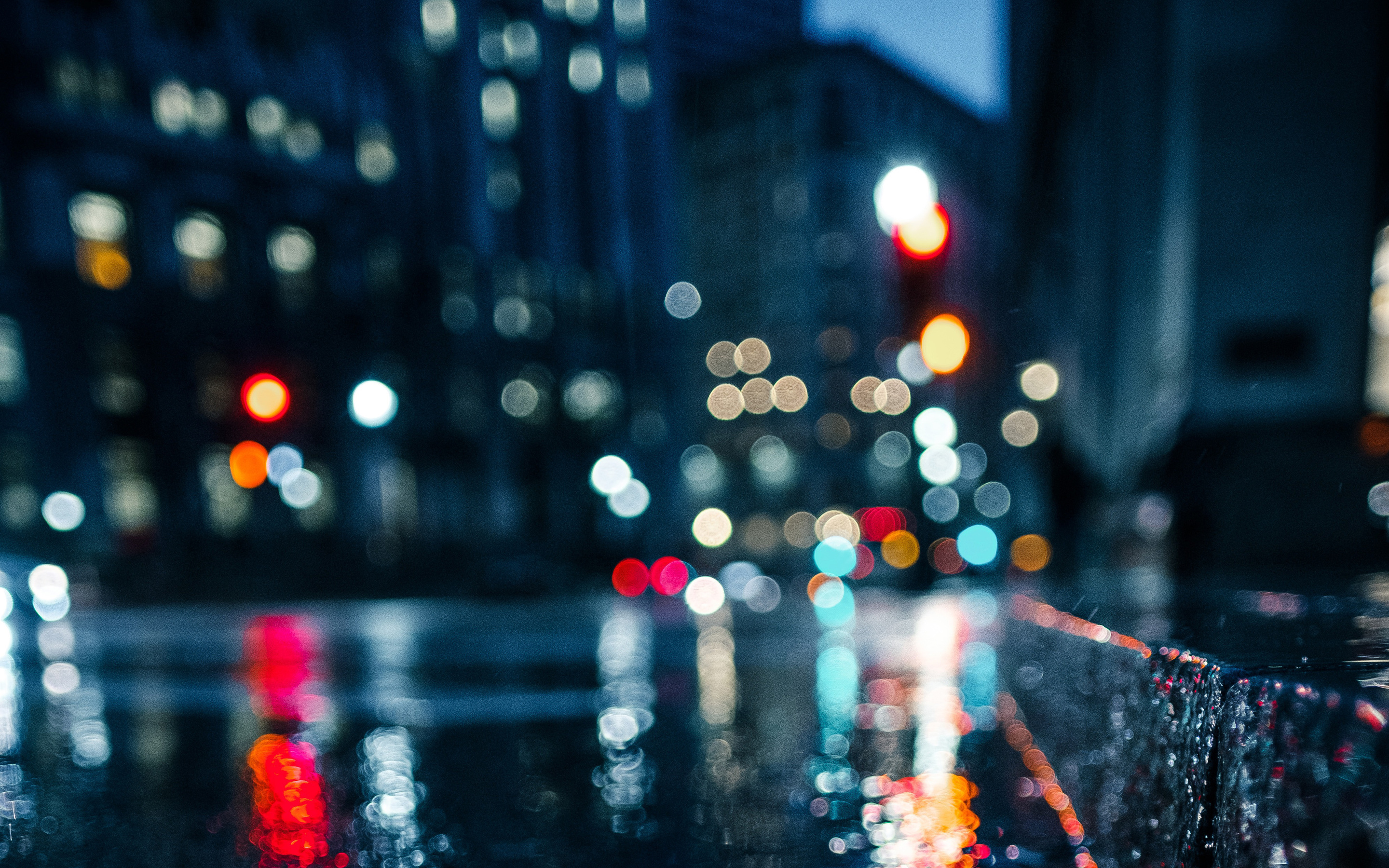 City Rain Blur Bokeh Effect