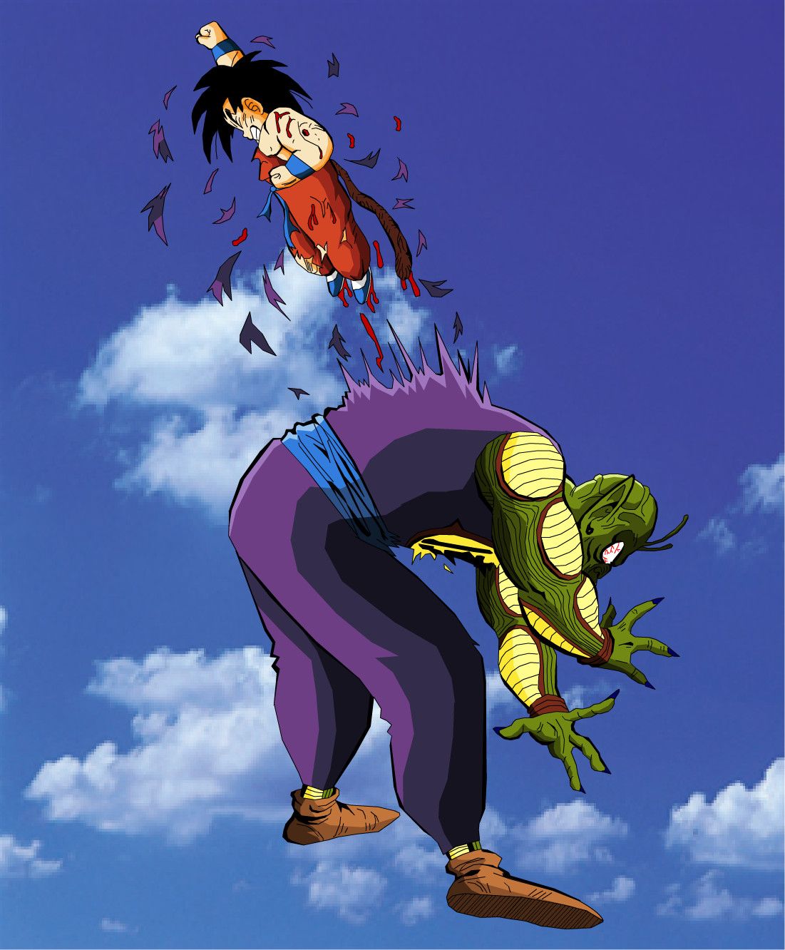 Goku vs Evil King Piccolo. Bam! Right
