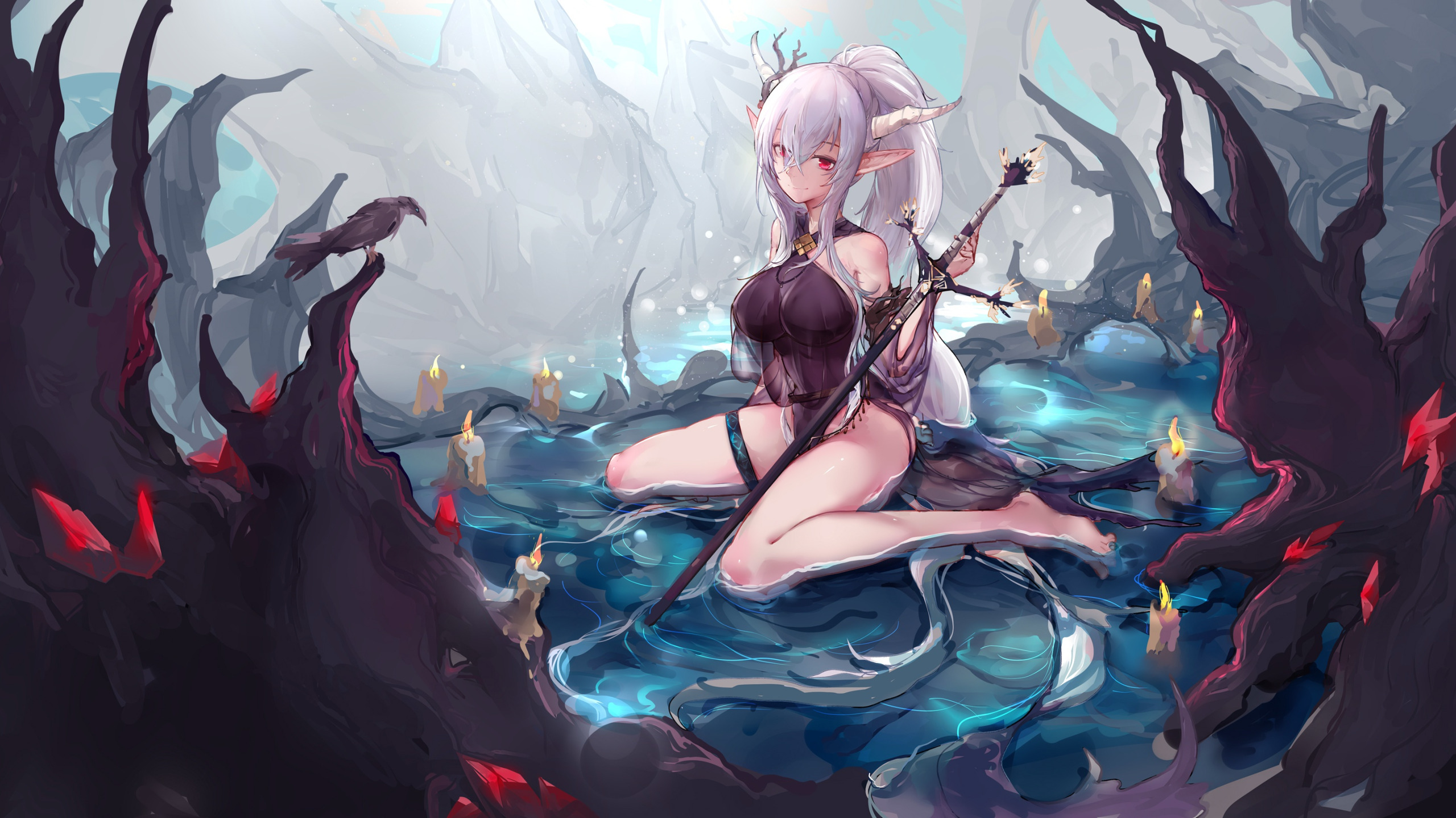 Download wallpaper anime girl, artwork