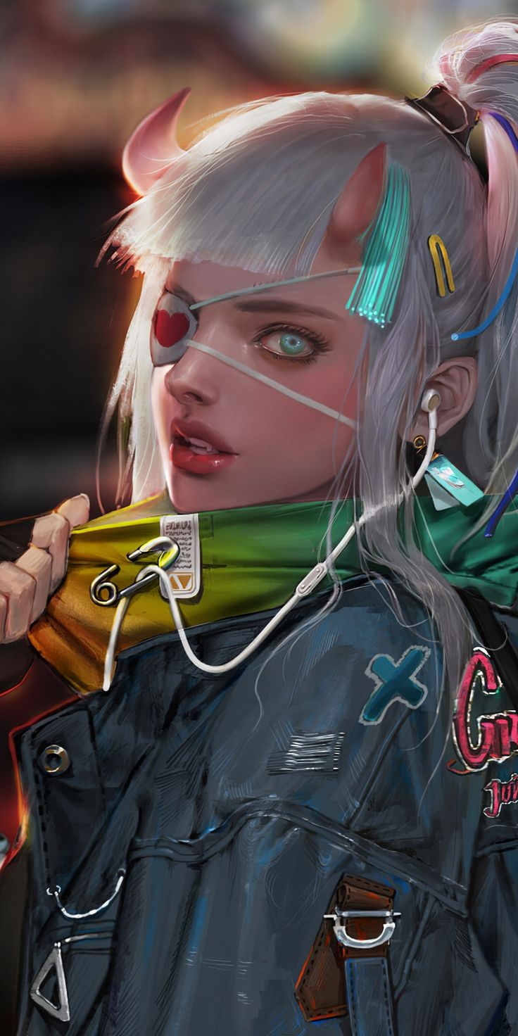 Devil girl, cyberpunk, girl
