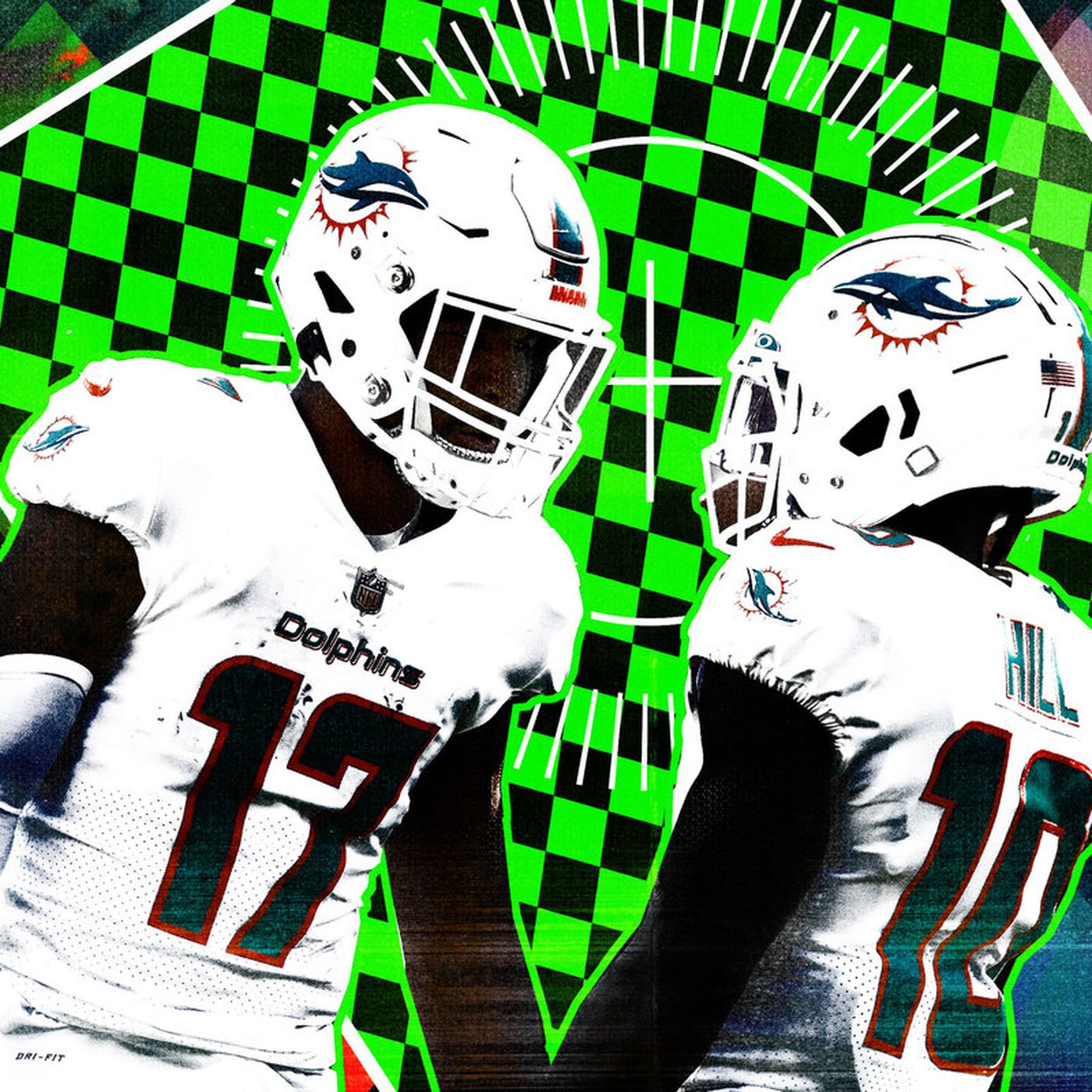 Tyreek Hill and Jaylen Waddle