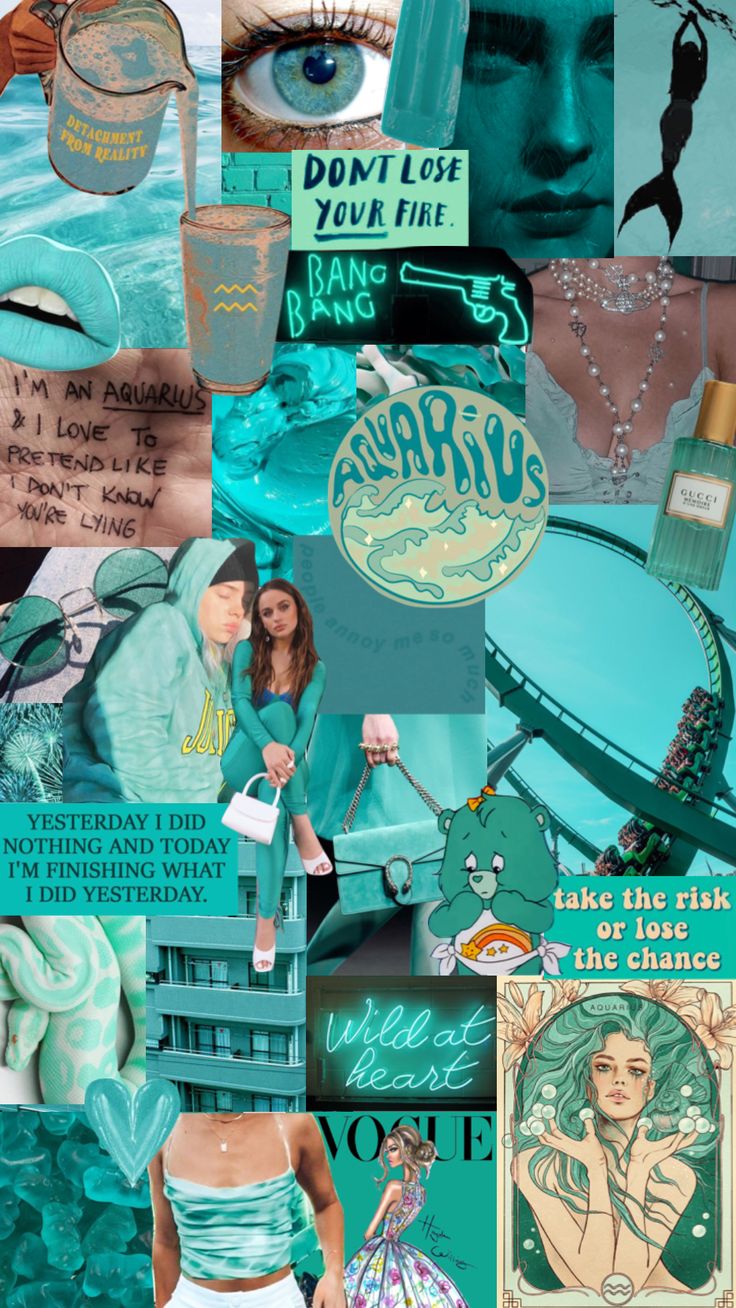 aquarius #teal #aesthetic #moodboard