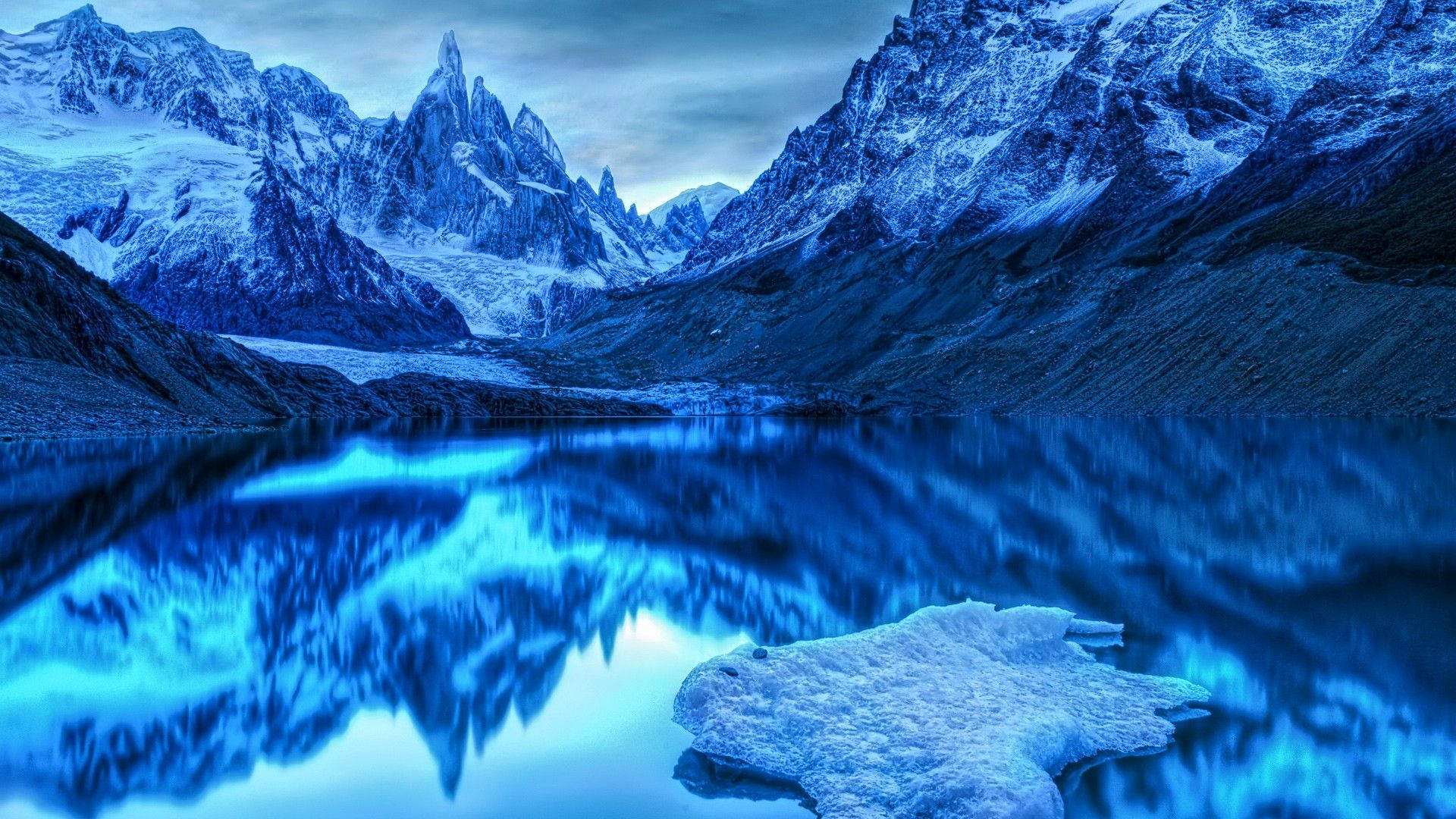 Deep Blue Ice Mountain Wallpaper
