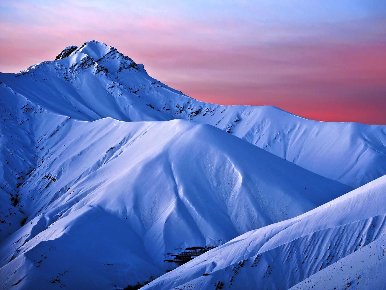 ice mountains sunset. Mountain