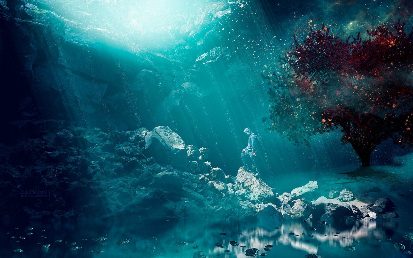 Fantasy Underwater Dark HD Wallpaper