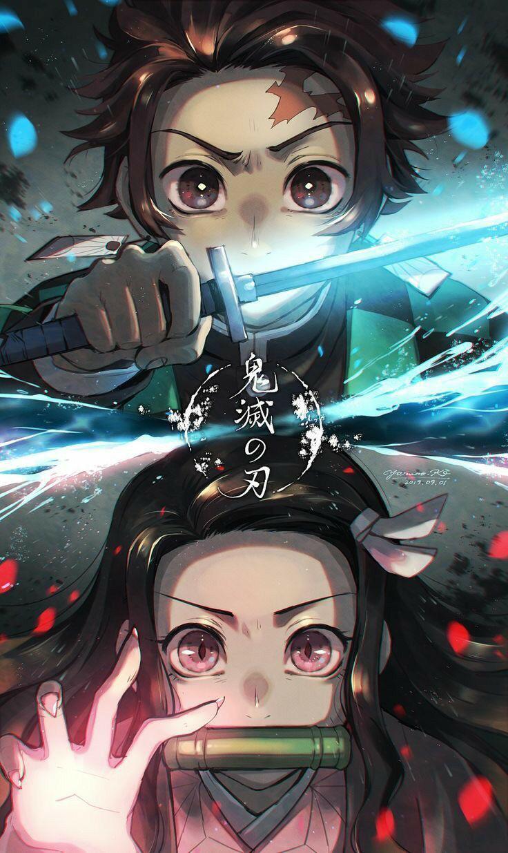 Nezuko and tanjiro wallpaper, r