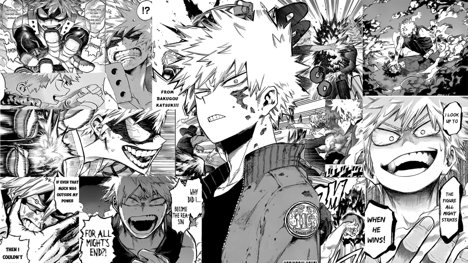 Download Bakugou Aesthetic Desktop Black And White Manga Panels Wallpaper