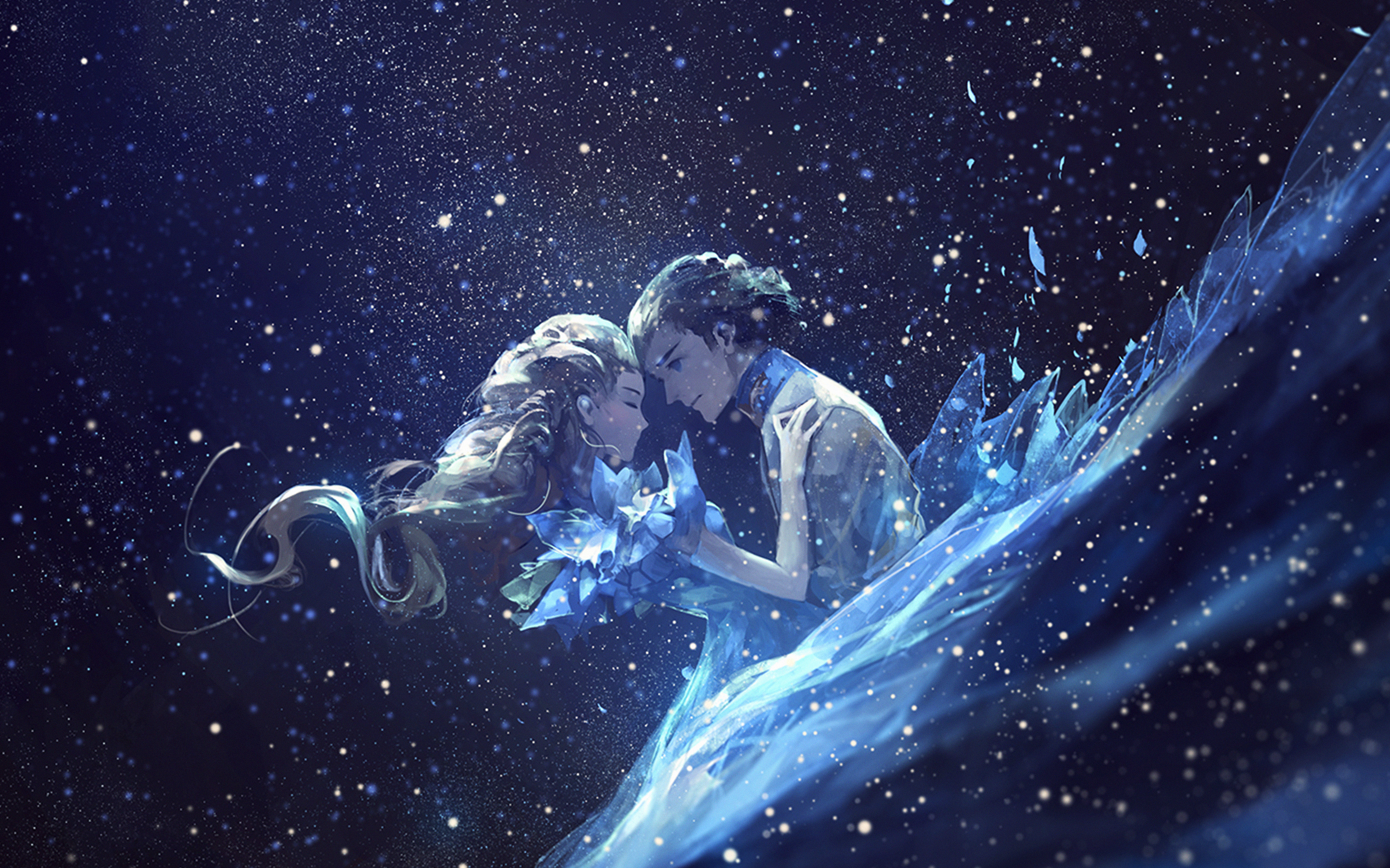 Anime Kiss Love Blue Girl Boy