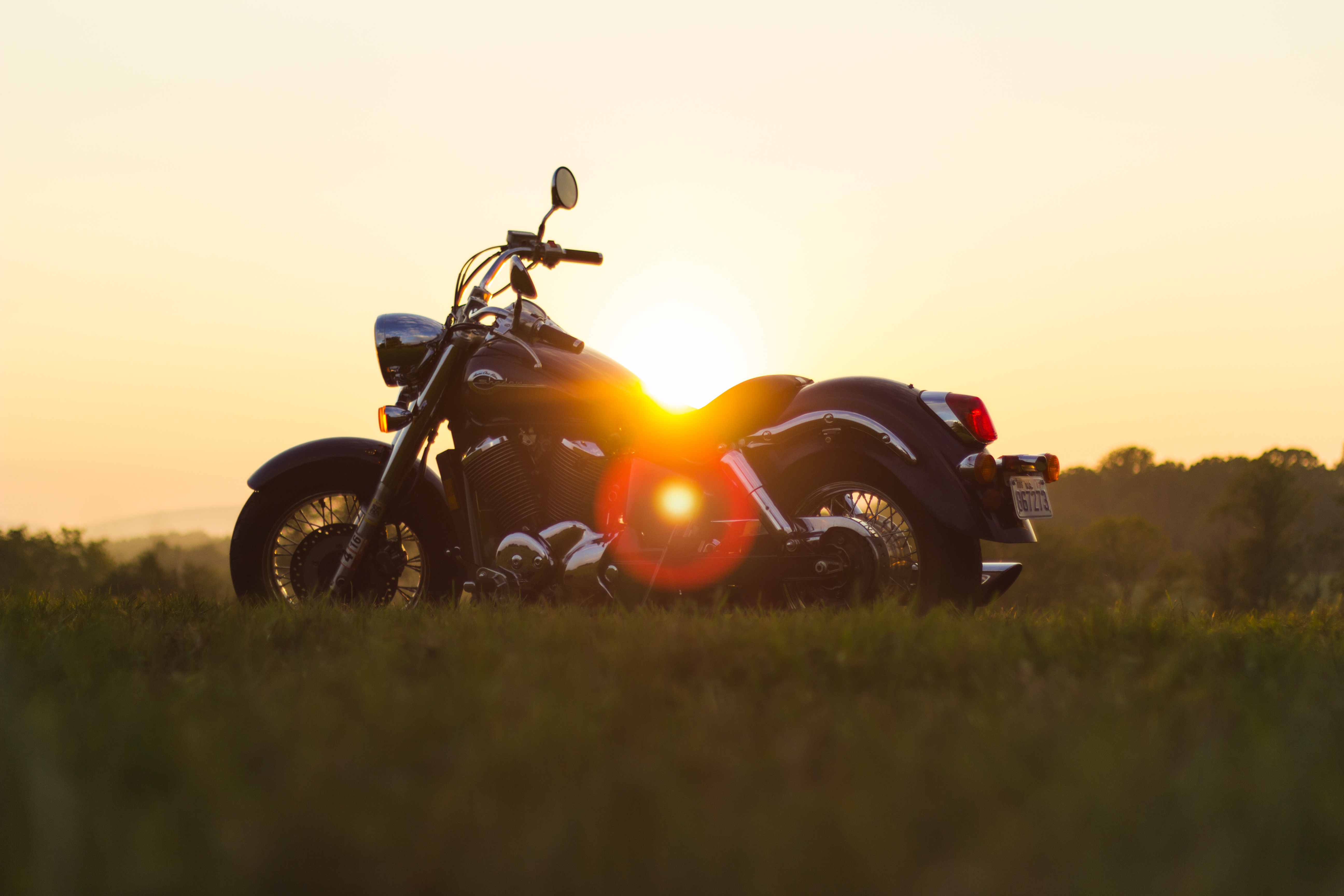 sunset, car, motorcycle, roadtrip