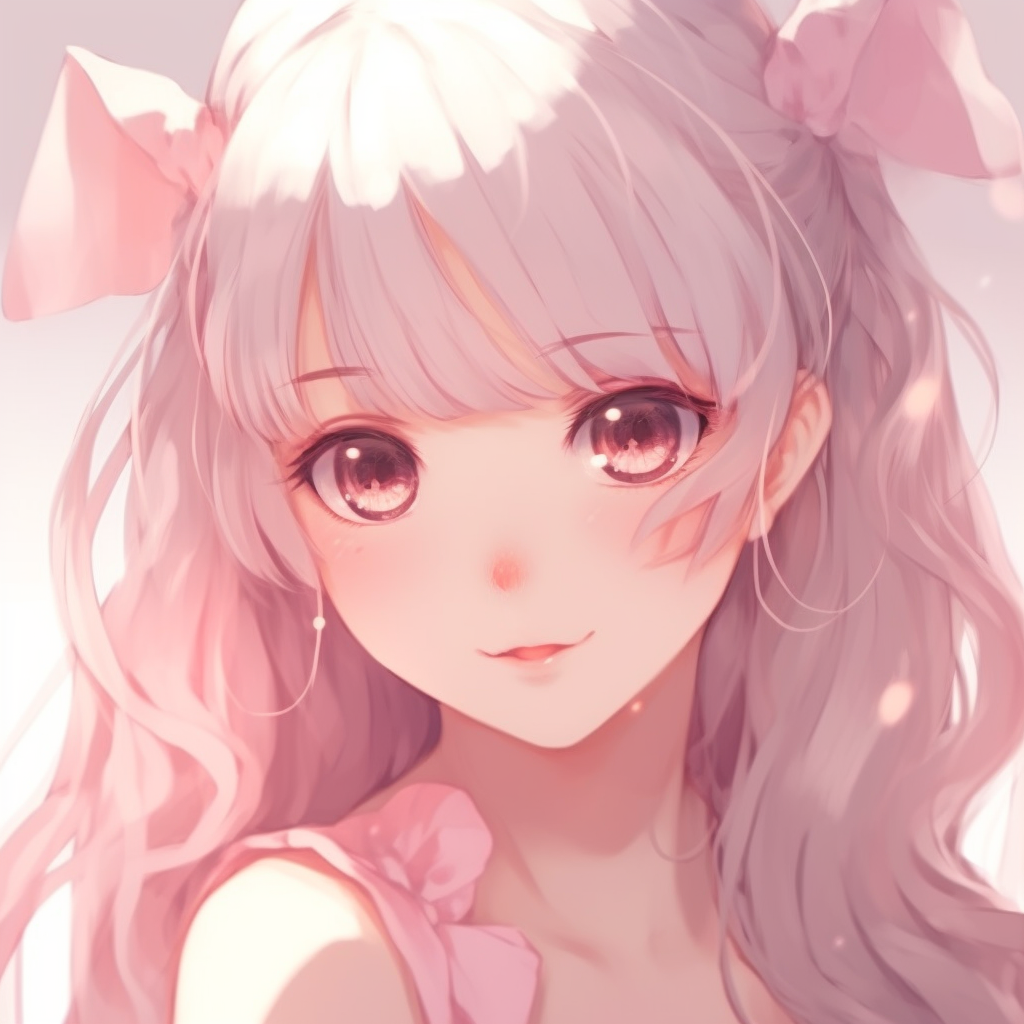 Adorable Pink Anime Girl Pfp Image