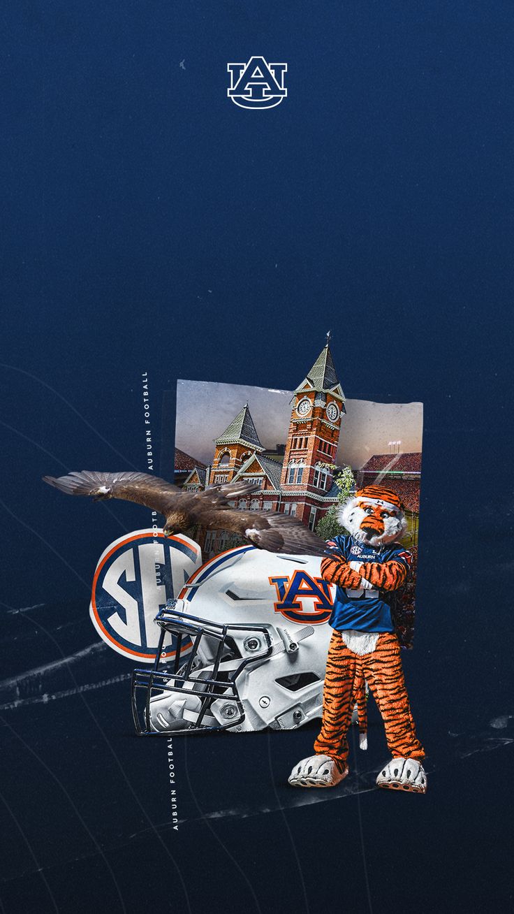 Auburn Football Collage with Eagle