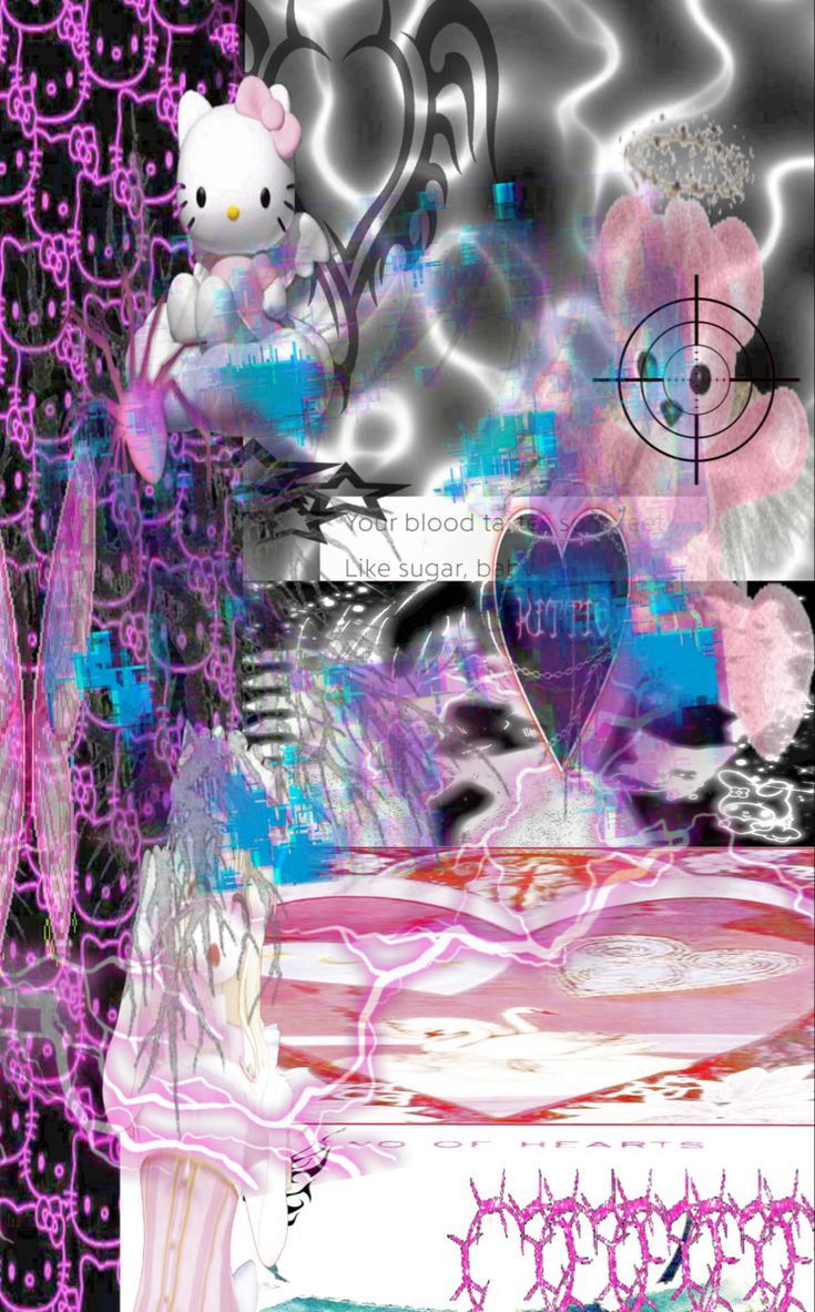 hello kitty draincore. Retro wallpaper