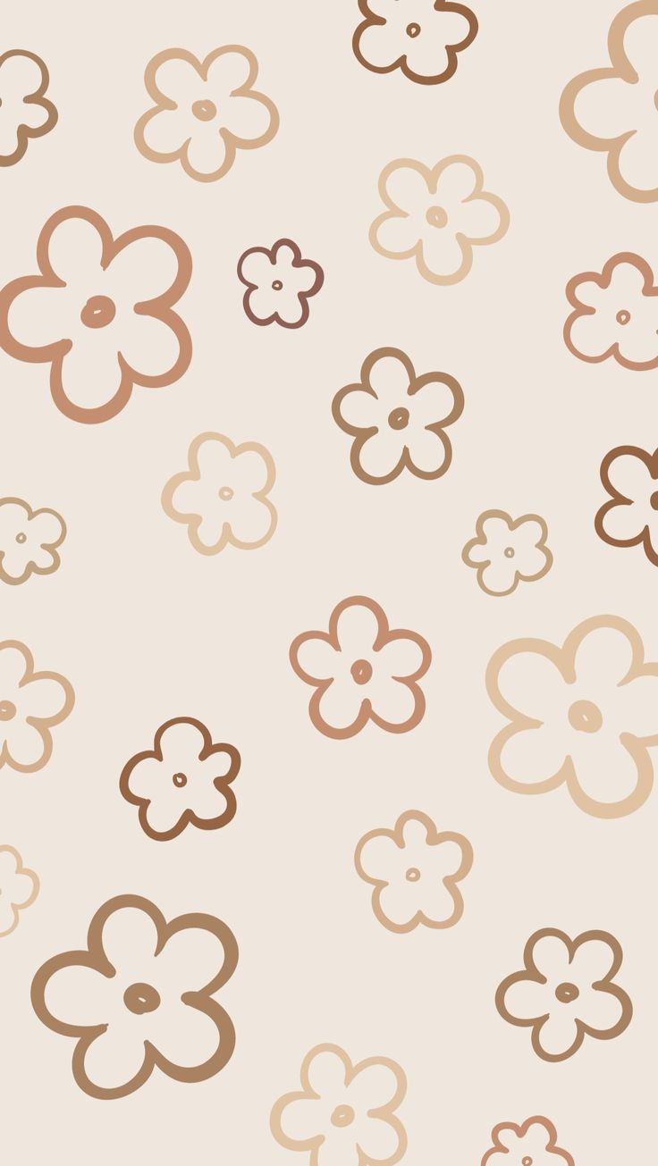 cute brown aesthetic flower pattern