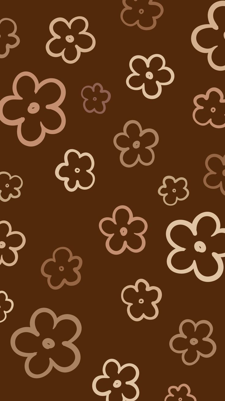cute brown aesthetic flower pattern