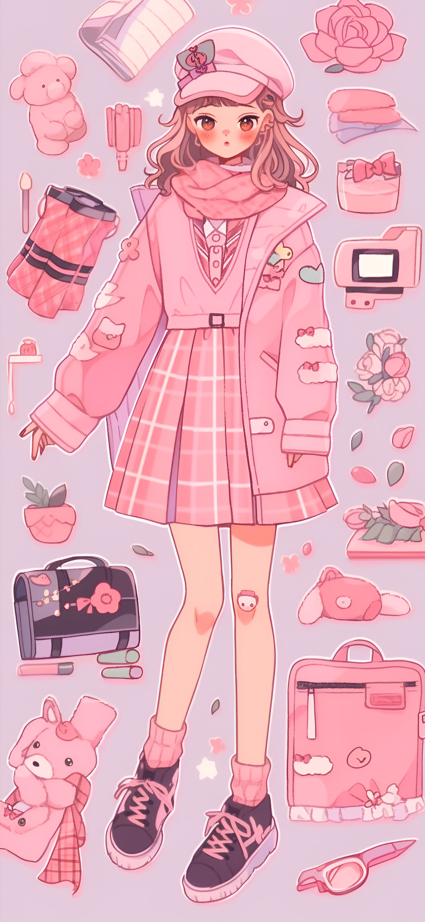 Aesthetic Preppy Girl Pattern