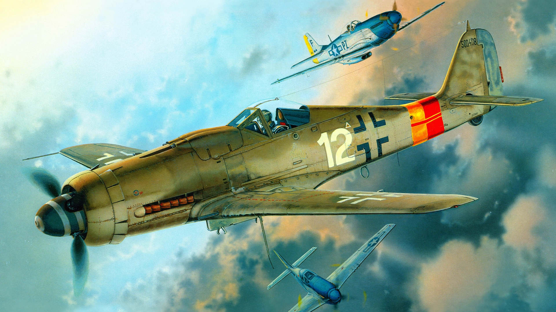 Ta 152 In Aerial Combat With P 51 Mustangs