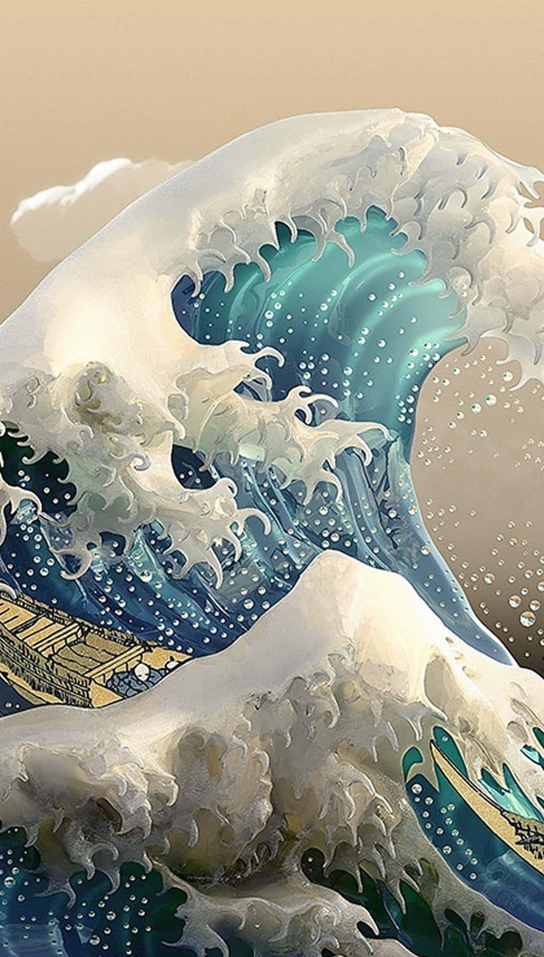Great Wave 3D Art Wallpaper
