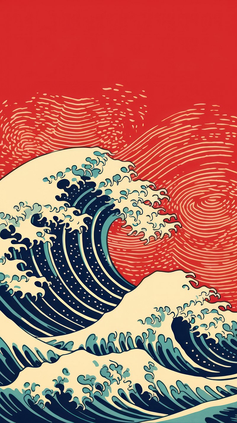 Japanese Wave Pattern Image. Free