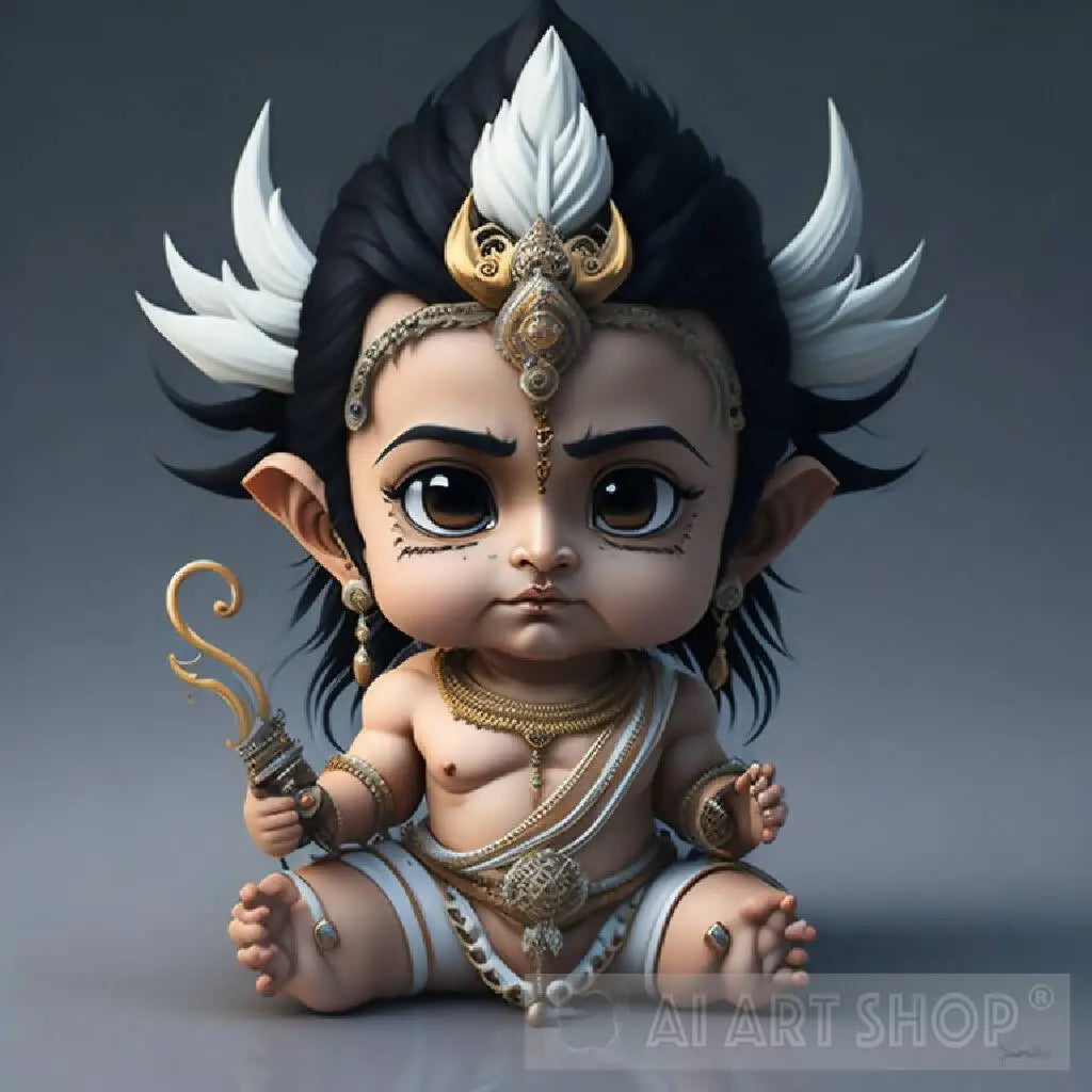 Cute divine shiva, hanuman AI arts