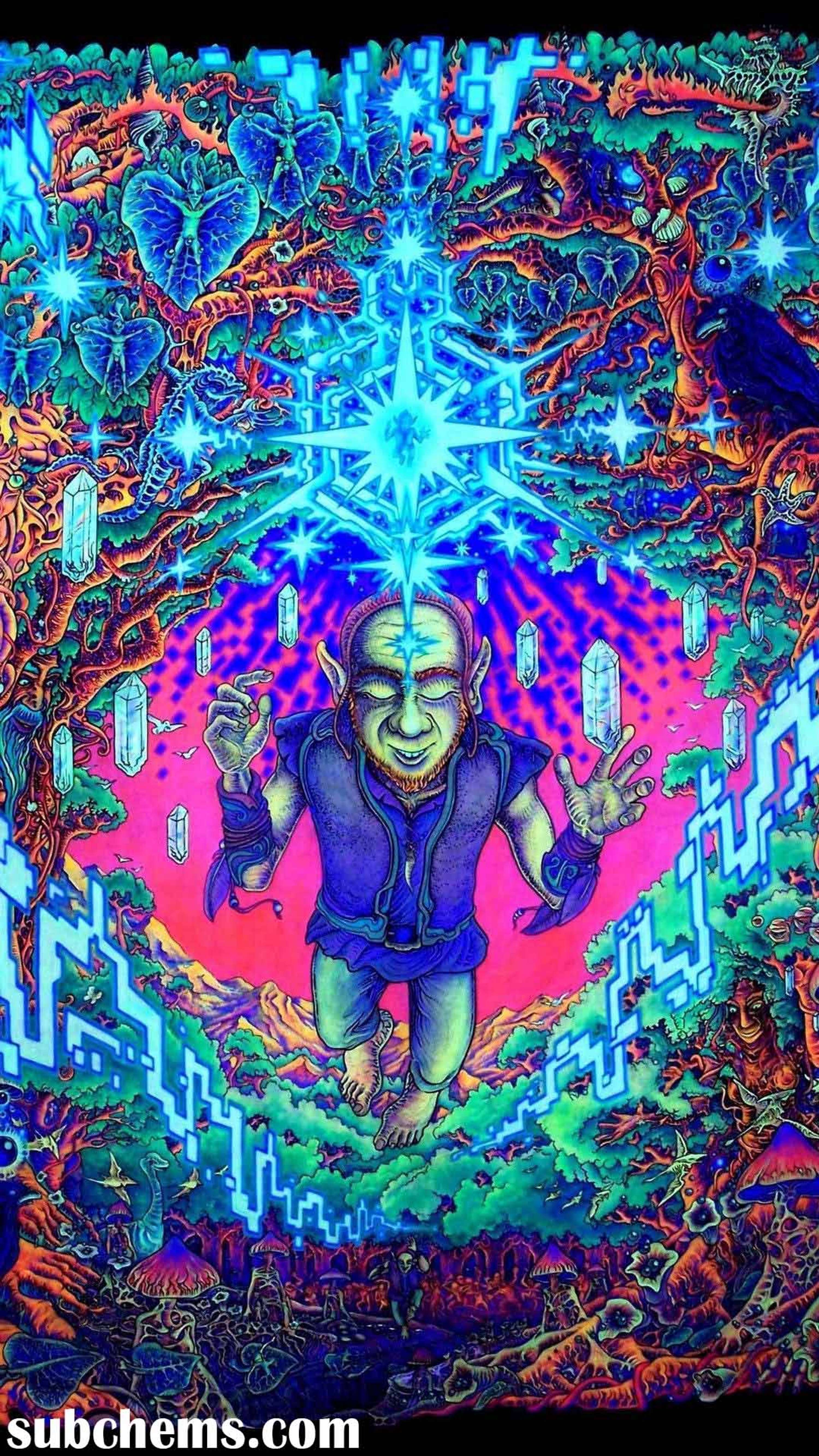 Psychedelic iPhone Wallpaper Showing A