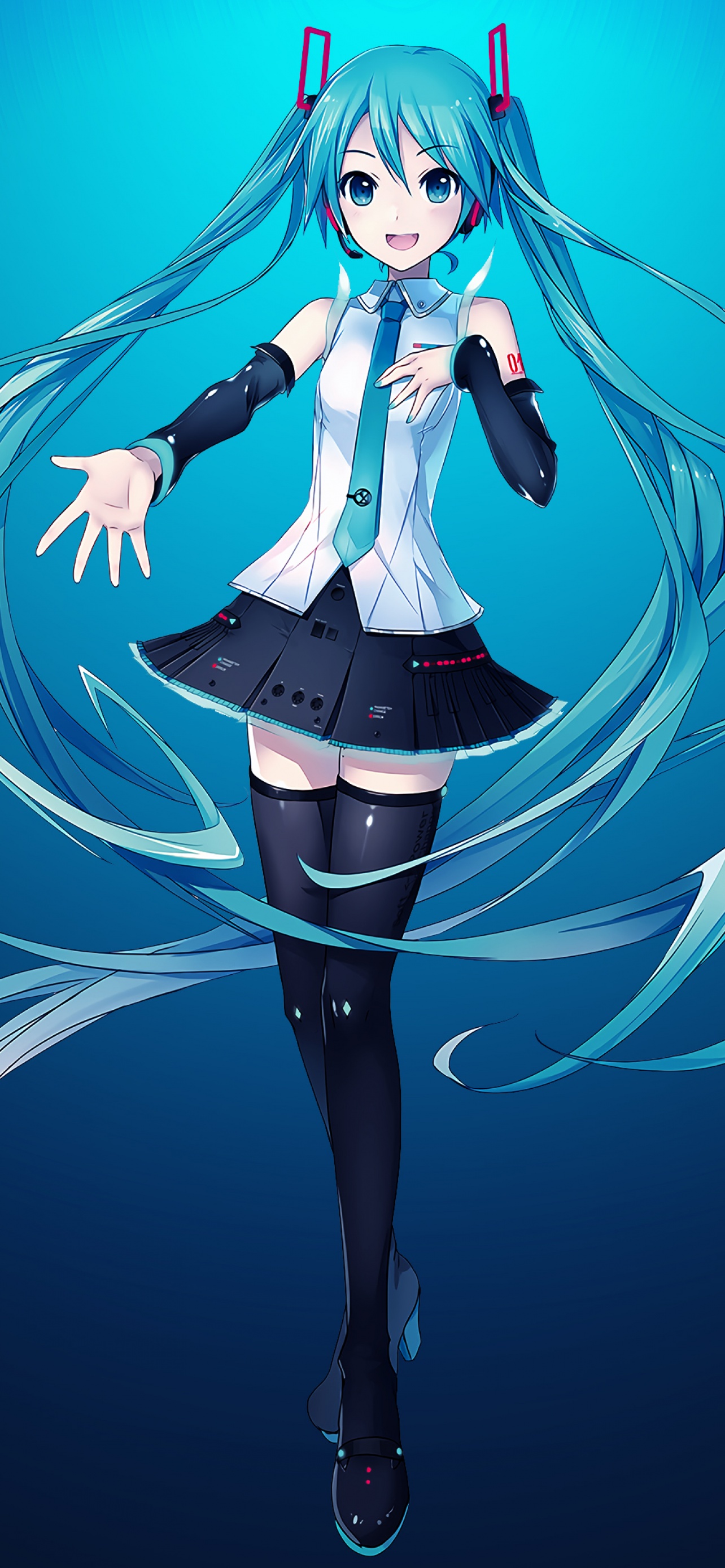 Hatsune Miku Wallpaper 4K, Deep blue