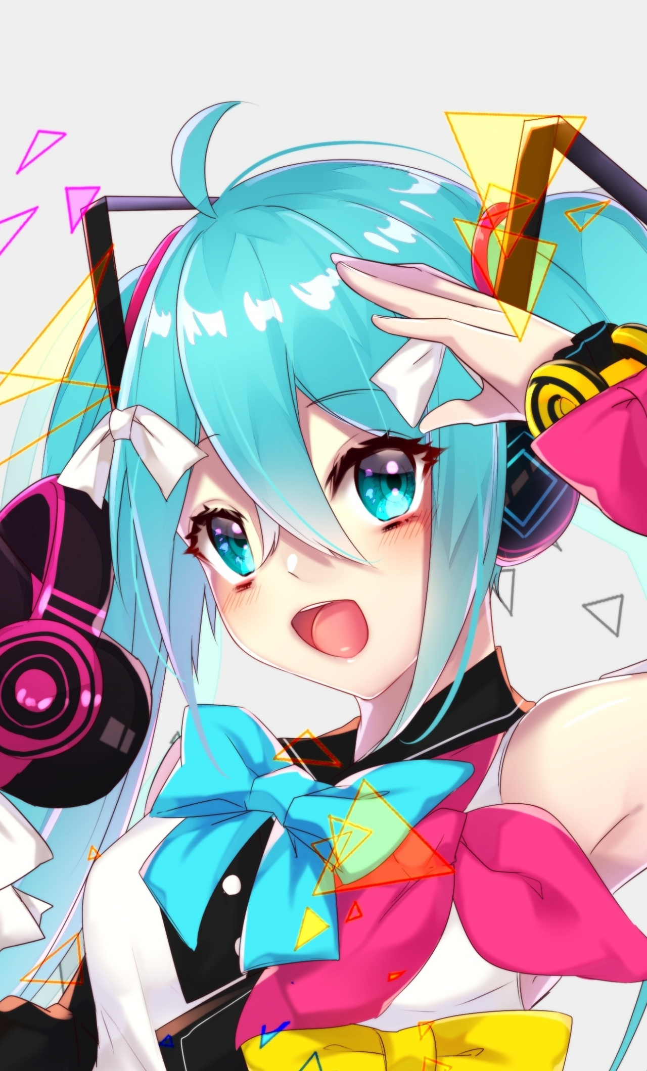 wallpaper 1280x2120 speaker, anime girl