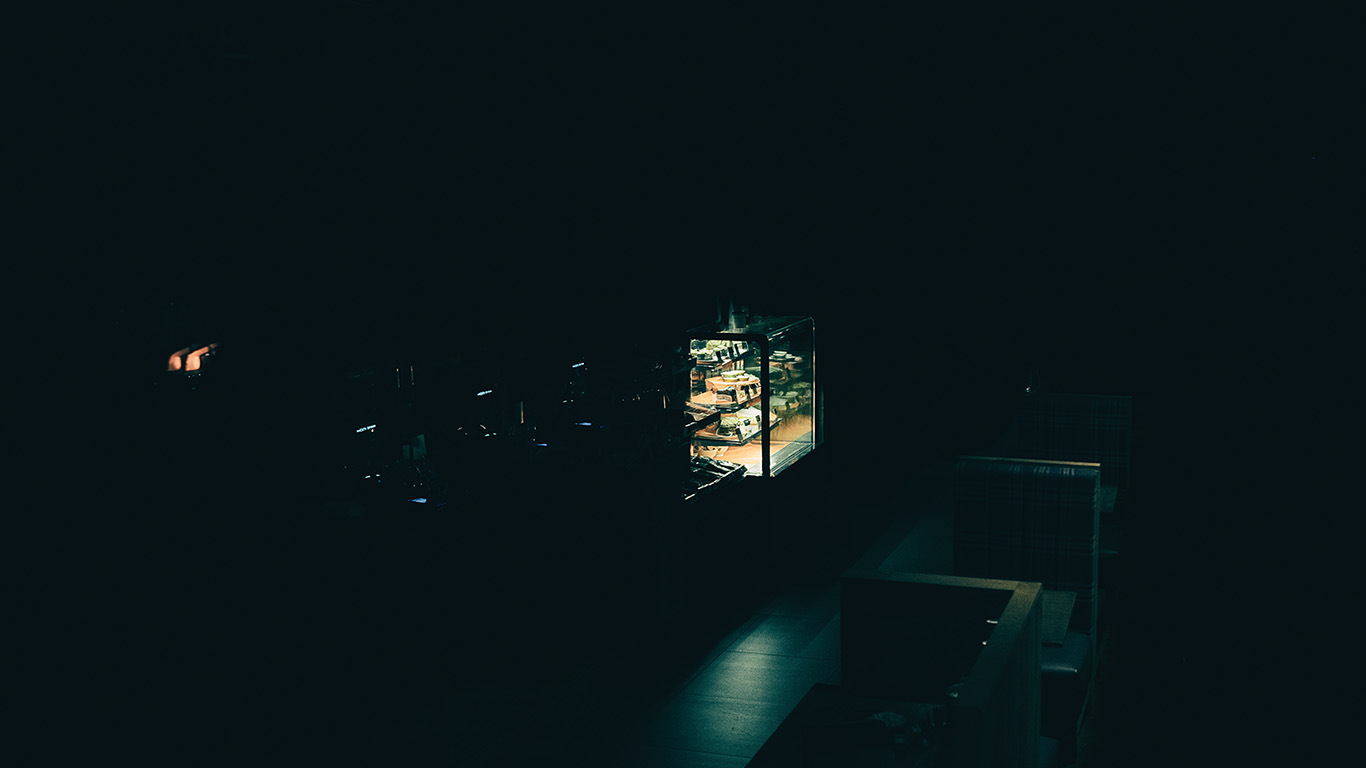Night Cafe Dark Illustration Art Green