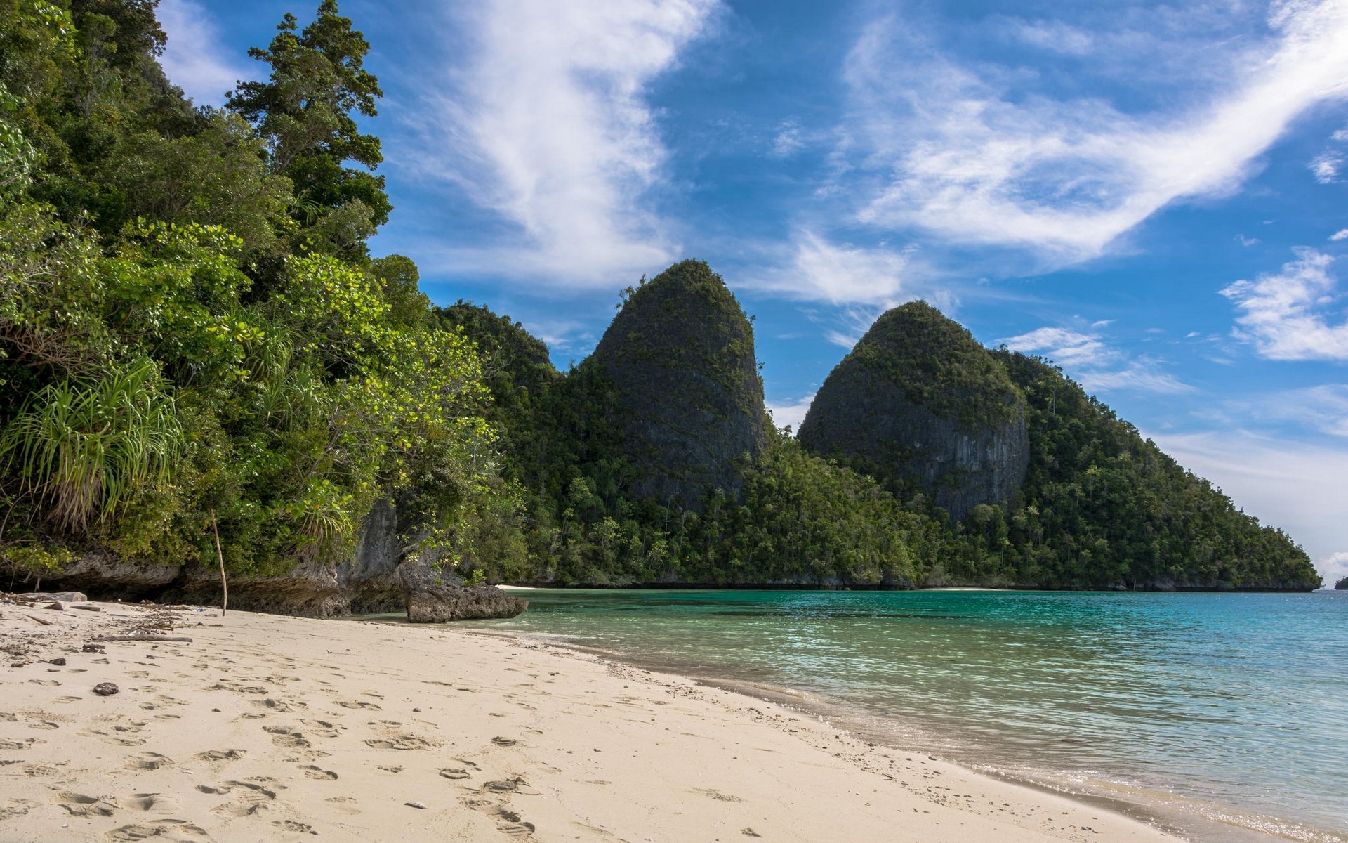 summer, sea, Raja Ampat, sand, beach