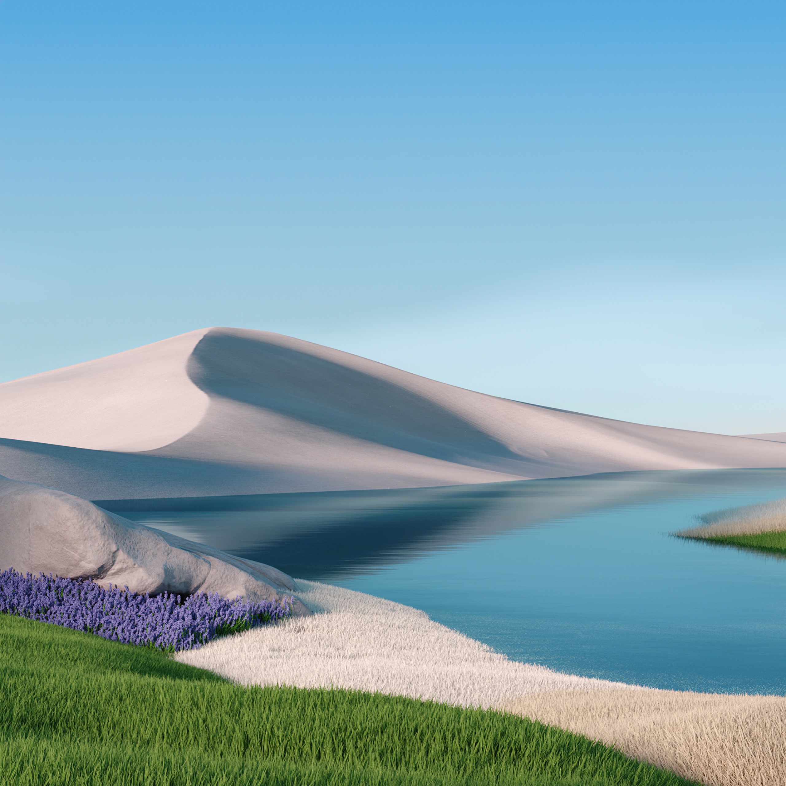 Landscape Wallpaper 4K, Sunny day, Lake