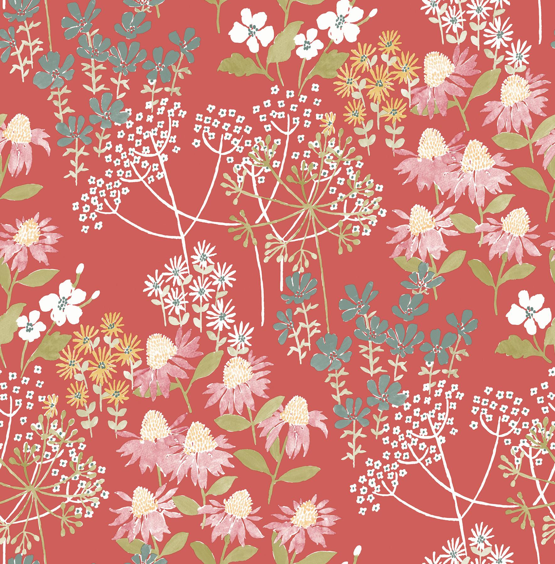A Street Prints Terrace Flowers Red