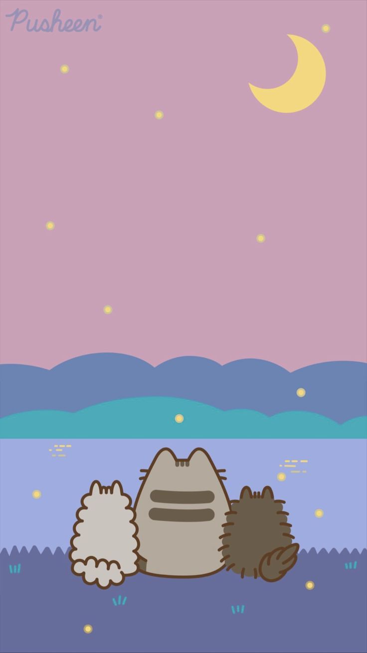 Pusheen cat iphone wallpaper summer