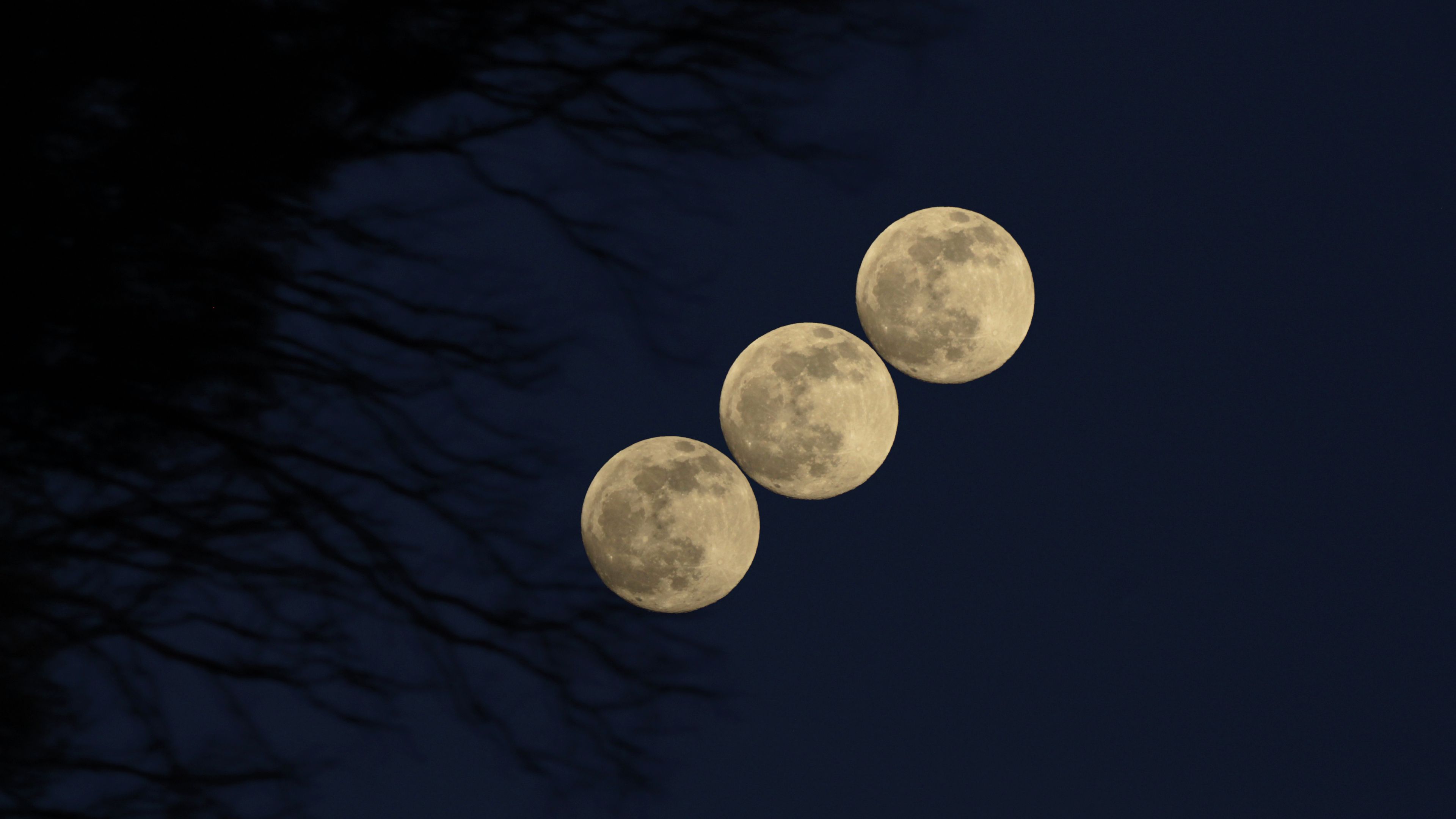 wallpaper 3840x2160 moon, phases