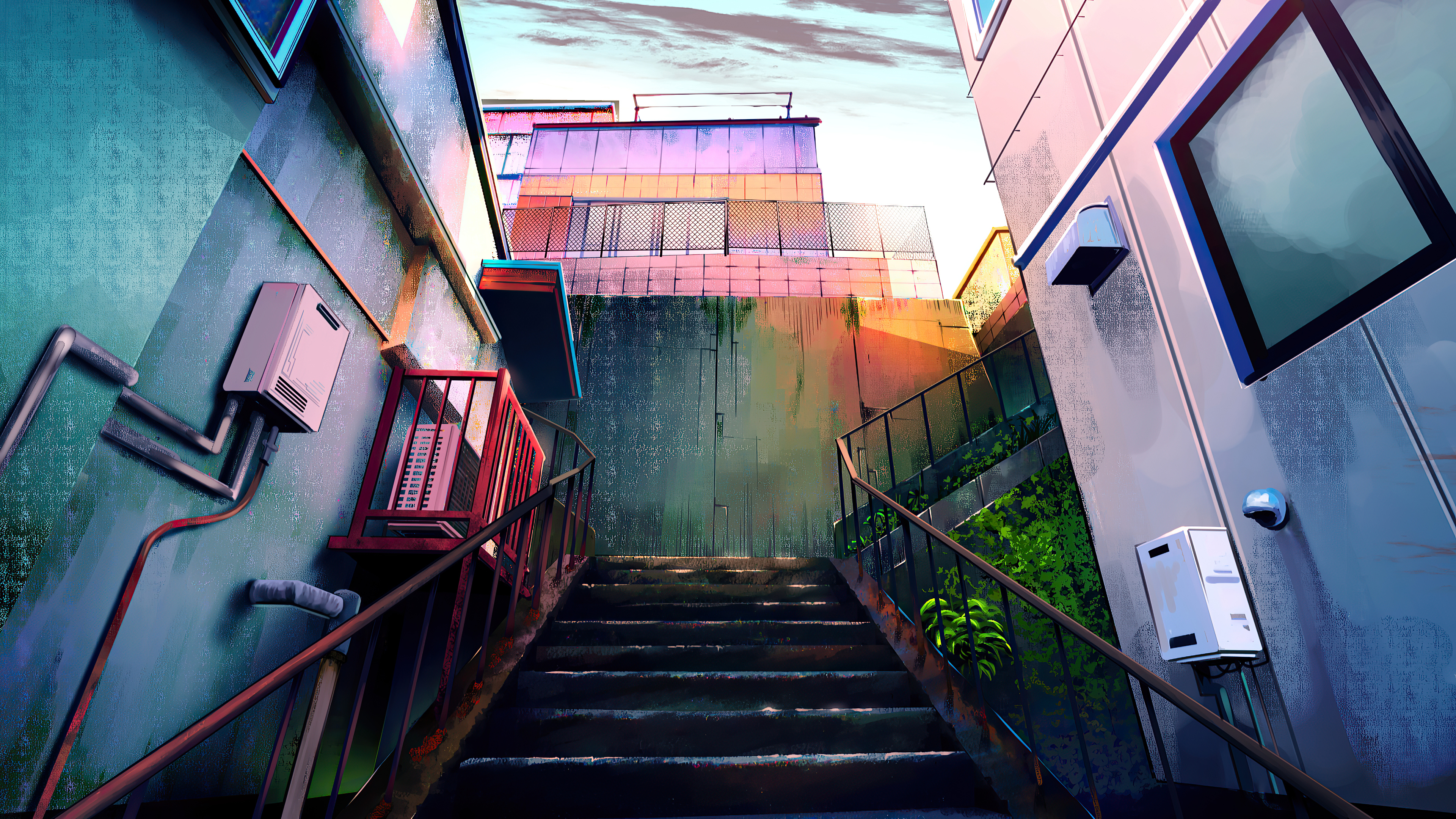 Anime Stairs To Home 4k Wallpaper, HD