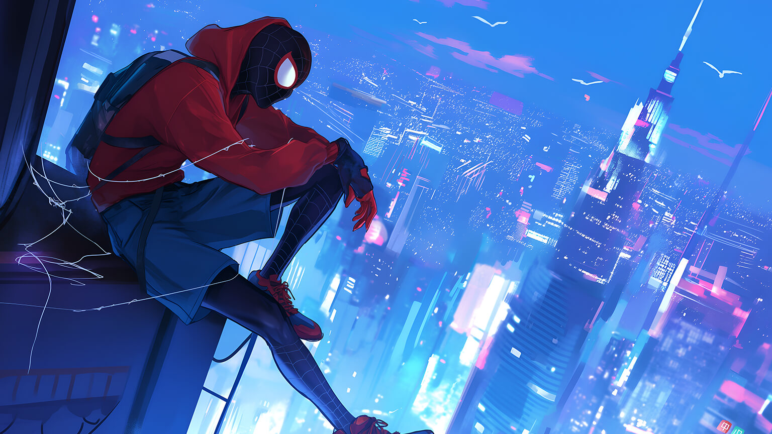 Miles Morales & Cityscape Desktop
