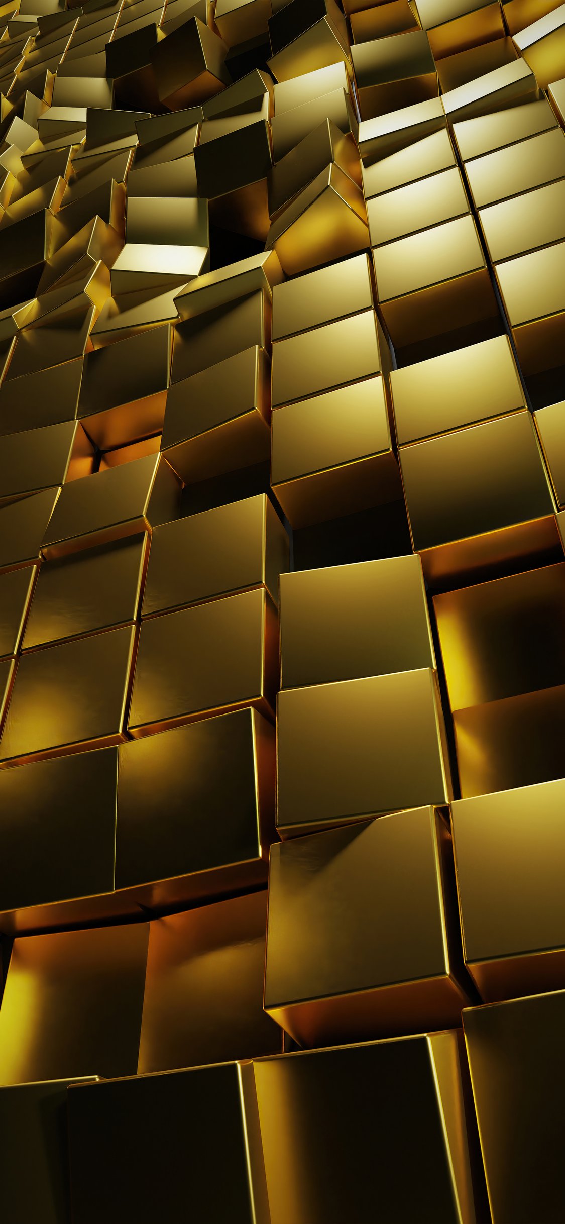 Gold 3D Cubes 4k iPhone XS
