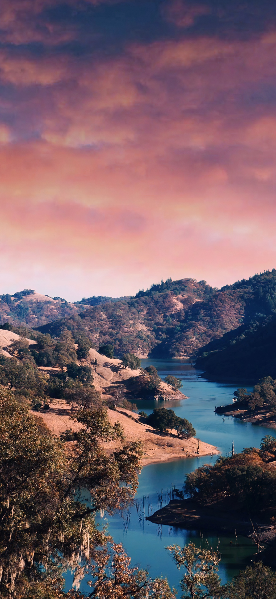 Sunset Wallpaper 4K, Valley, River