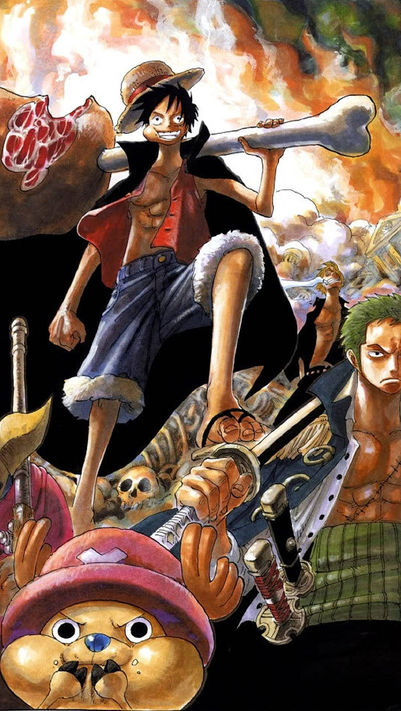 Download Luffy Zoro Tony Food Bones Art