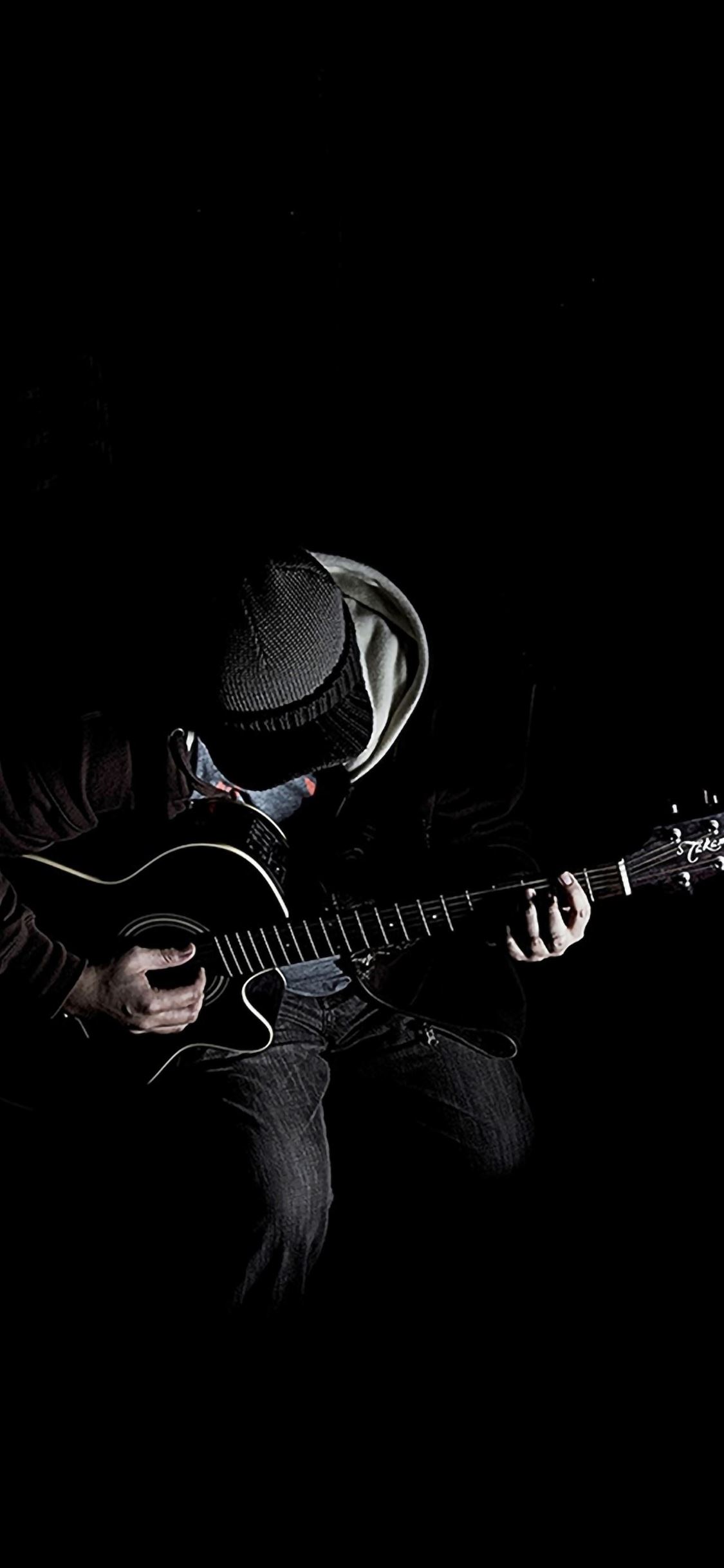 Out Of Dark Guitar Player Music iPhone