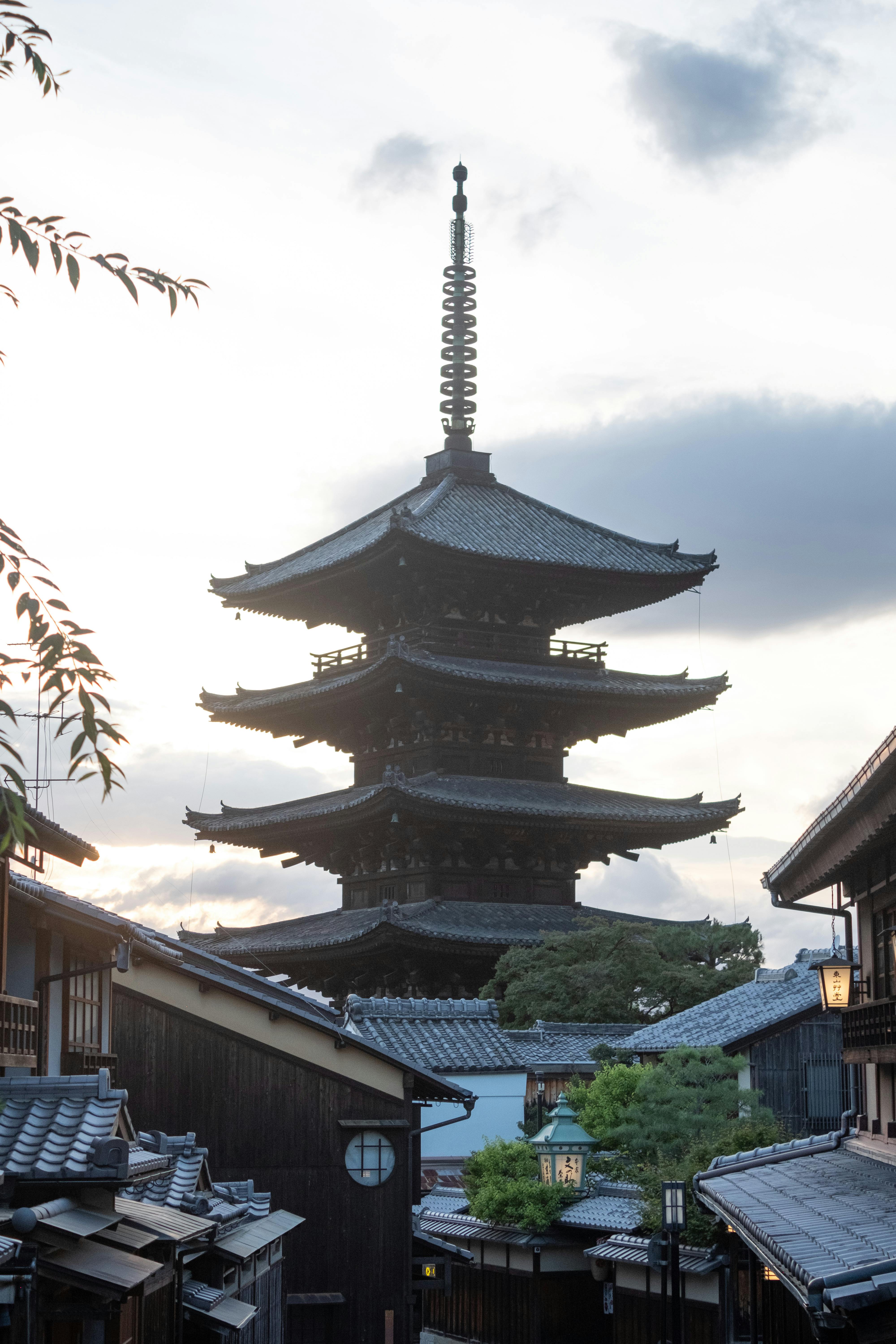 Yasaka Pagoda in Kyoto City Skyline