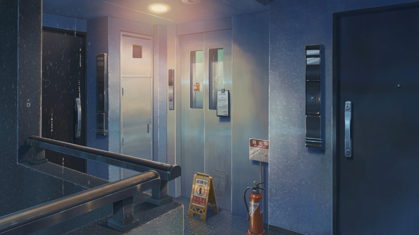 Download wallpaper Anime, Door, Lift