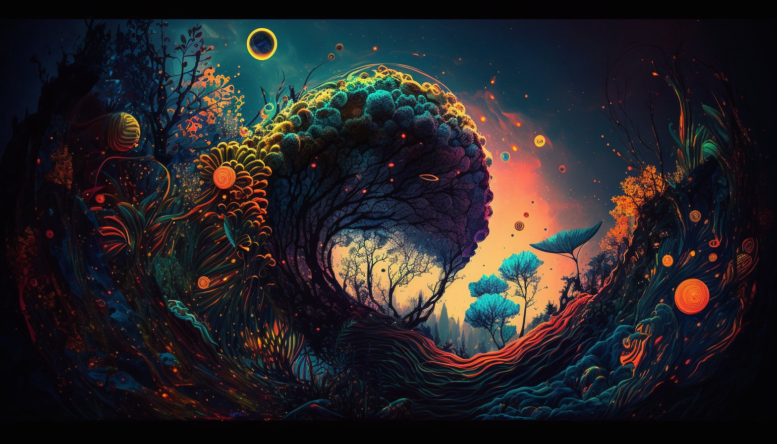 Trippy Forest Wallpaper Psychedelic