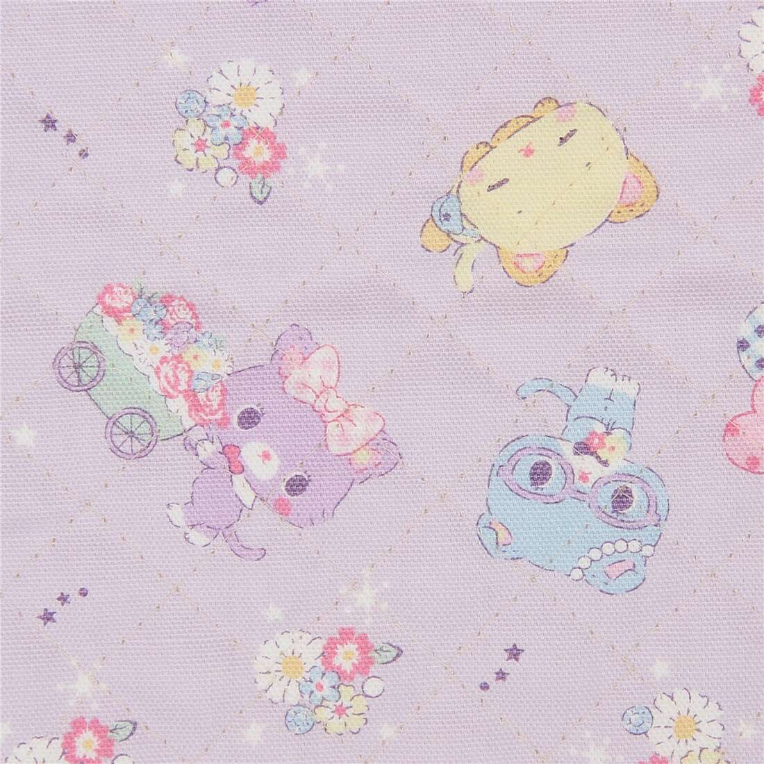 Mewkledreamy Floral Cat Friends Fabric