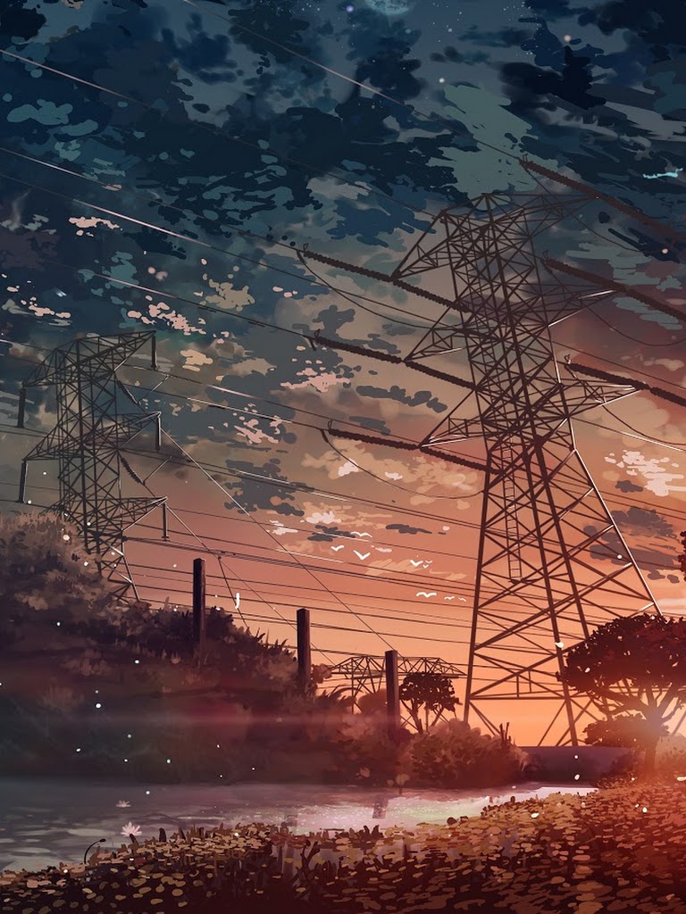 Anime Scenery Sunset 4K Wallpaper