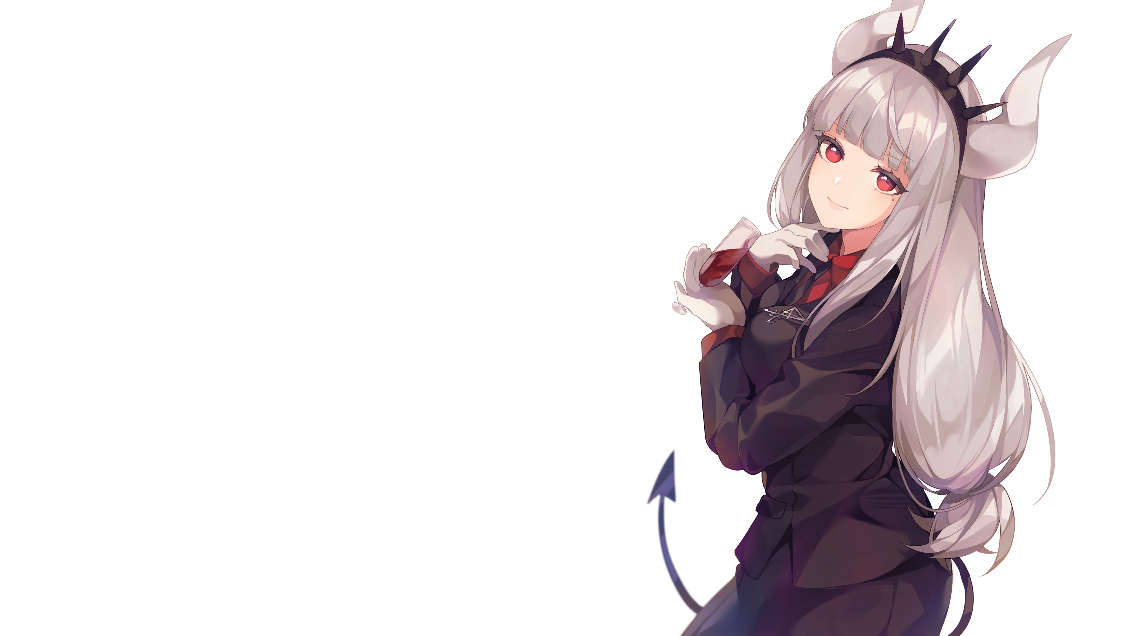 Wallpaper girl, glass, white background