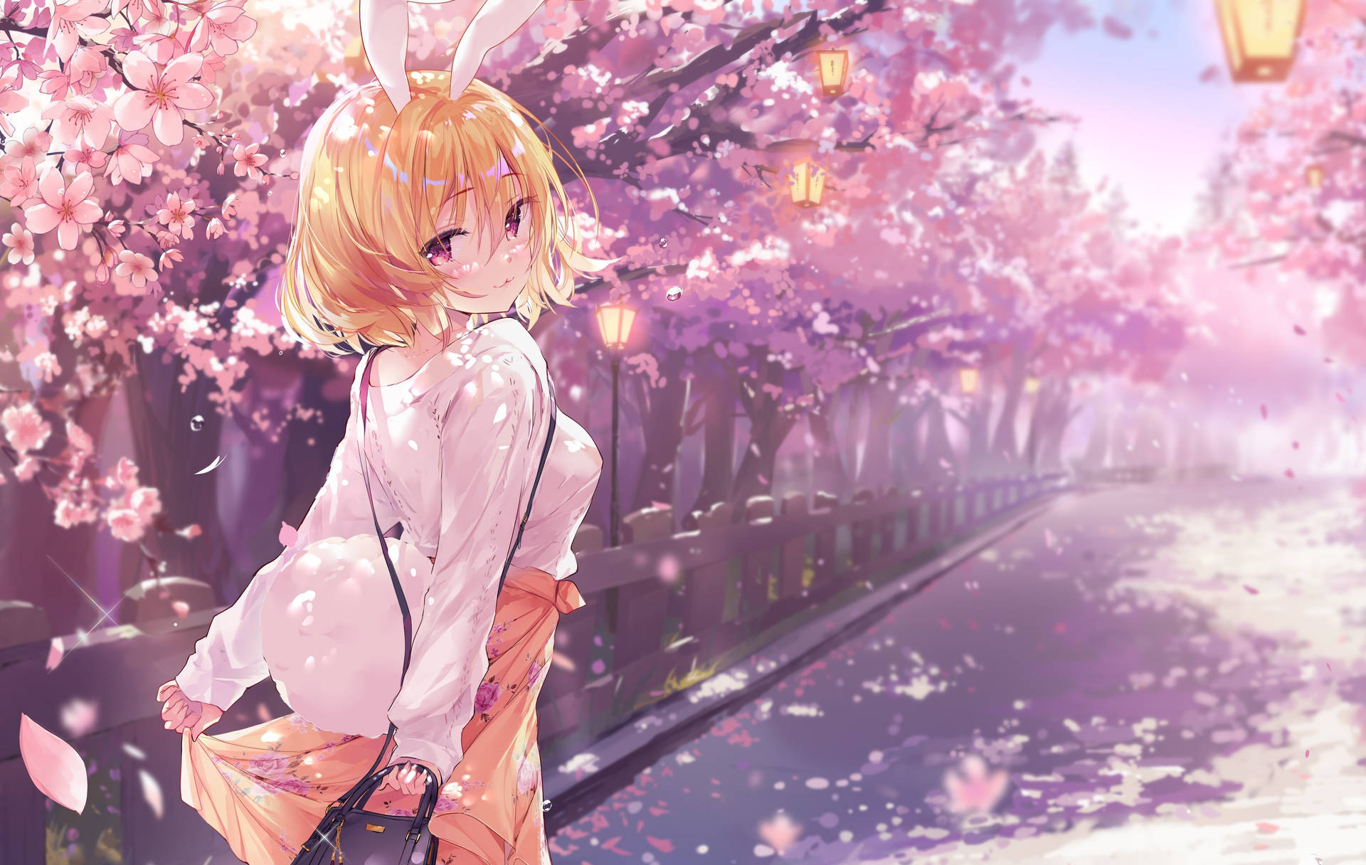 Download free Cute Spring Anime Bunny
