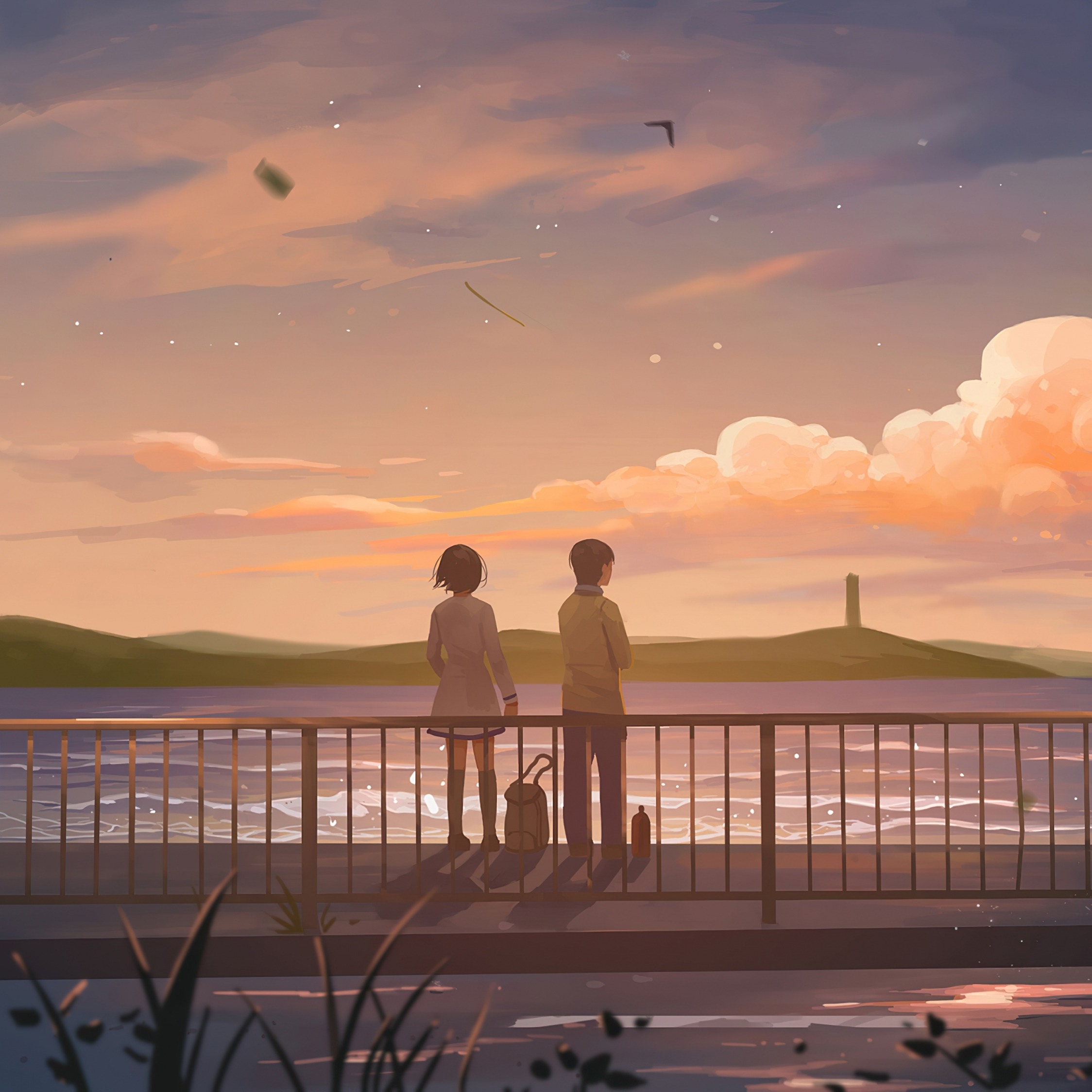 wallpaper 2248x2248 anime, couple