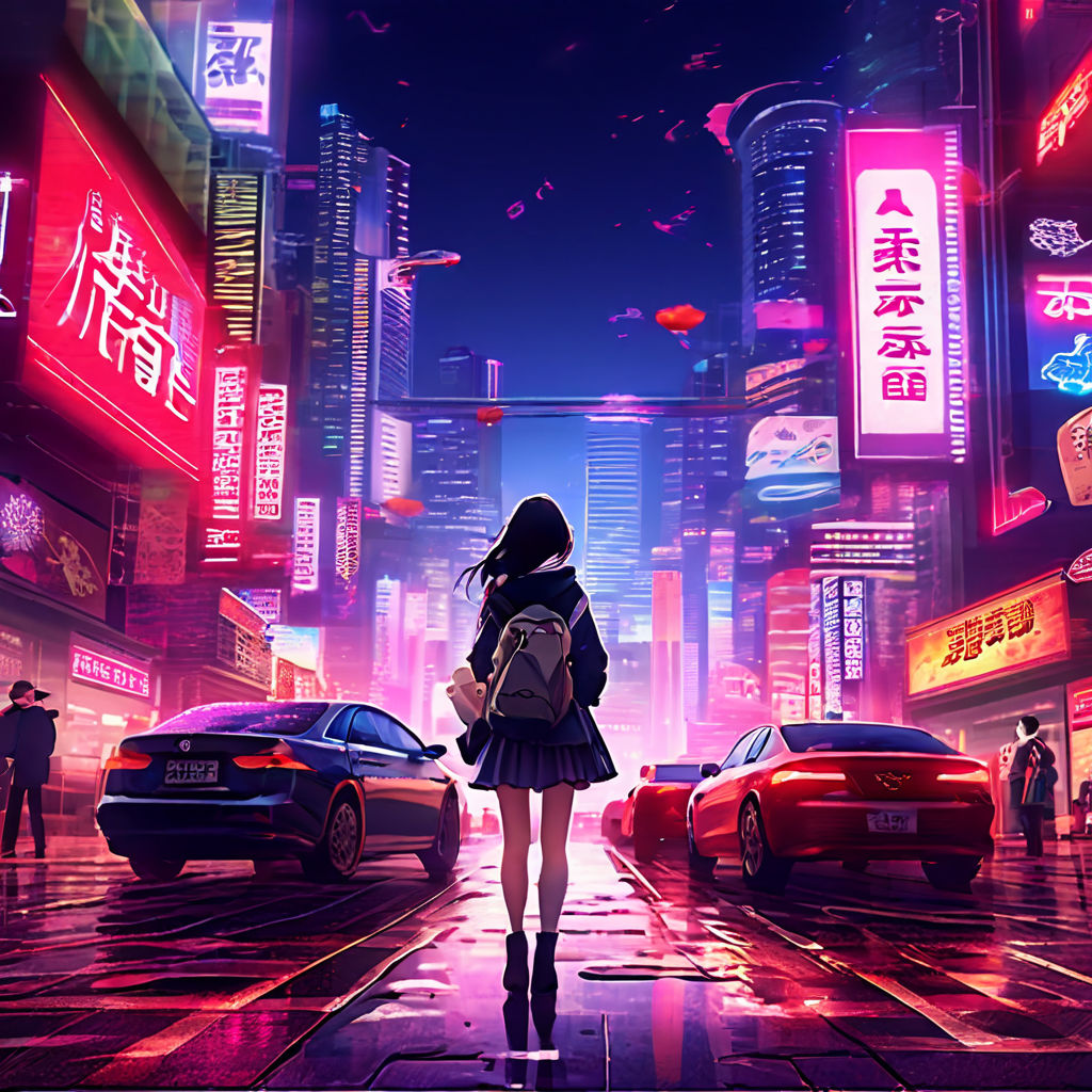 neon anime art