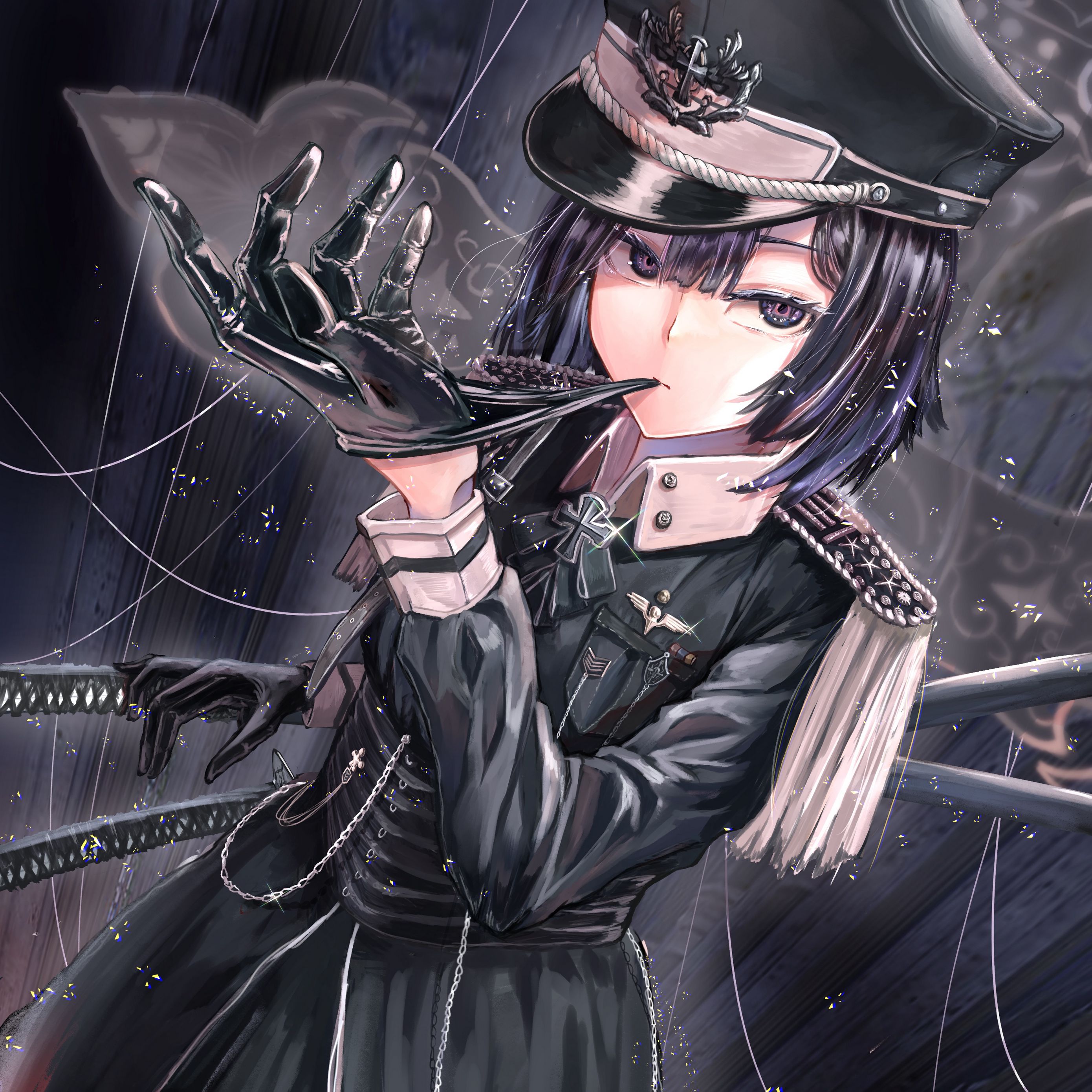 Download wallpaper 2780x2780 girl, cap